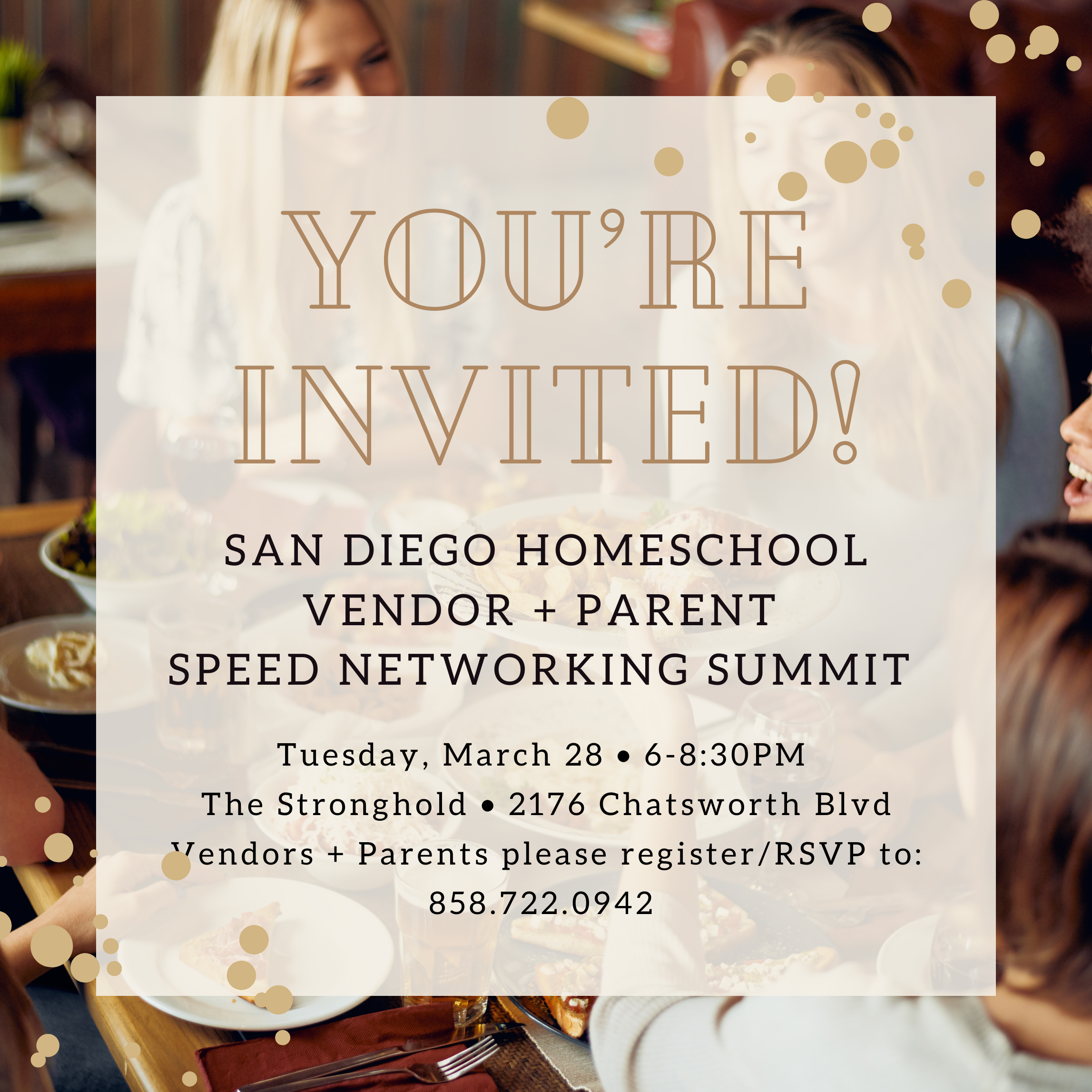 You’re Invited to our San Diego Homeschool Vendor + Parent Speed Networking Summit!