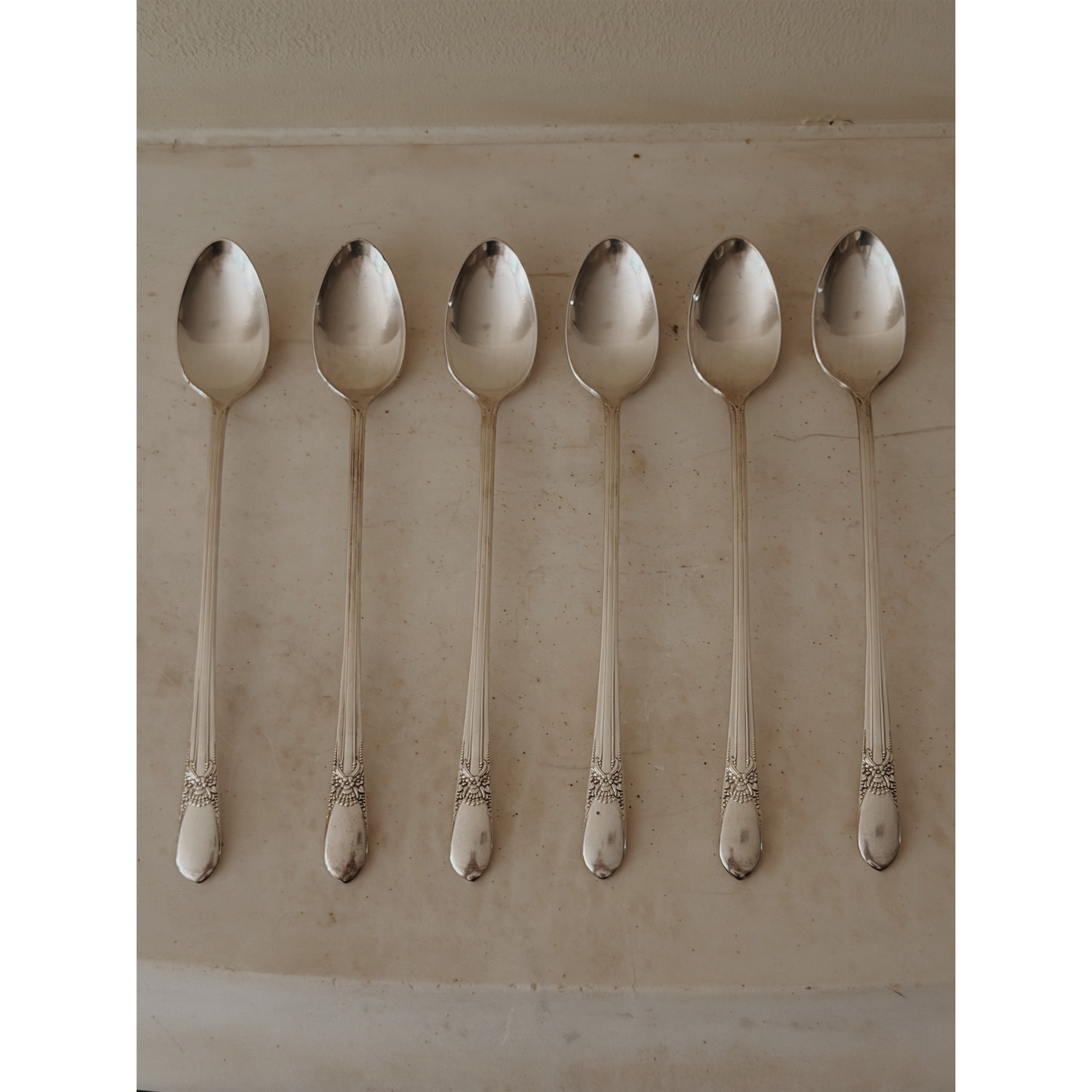 Set of Six Antique Tea Spoons, c. 1930s