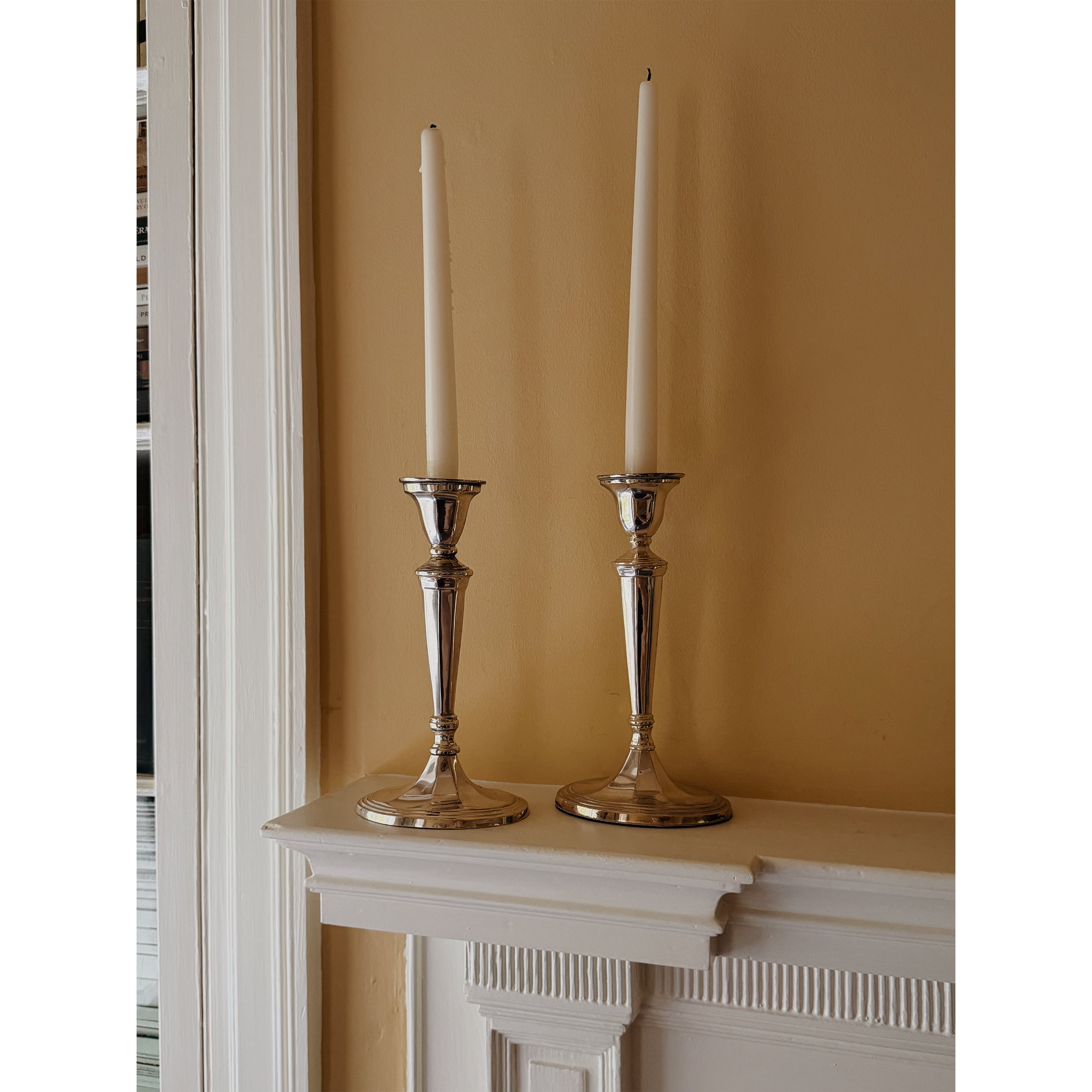 Pair of Vintage Silver-Plated Candlesticks, c. 1950