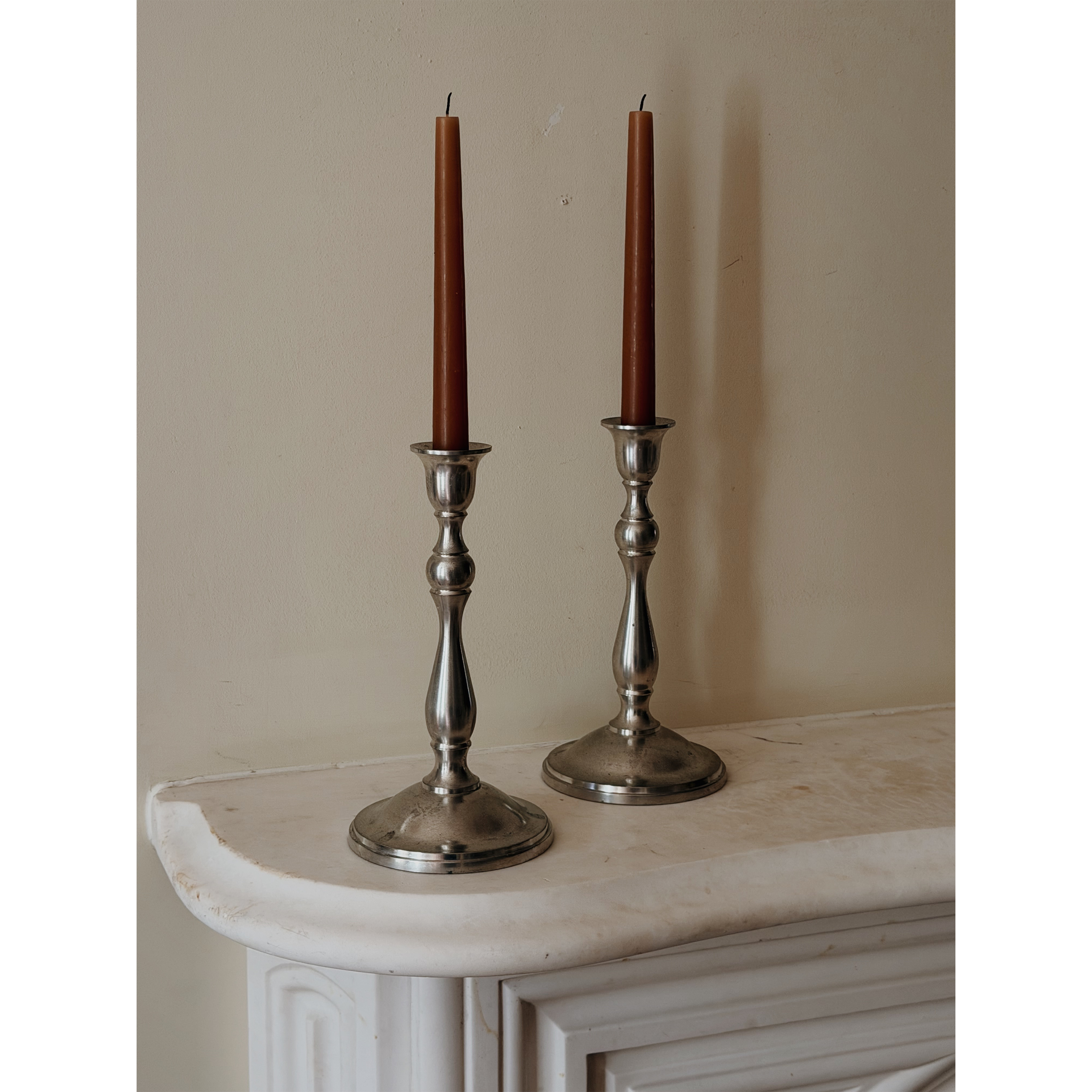 Pair of Vintage German Silver Plated Candlesticks