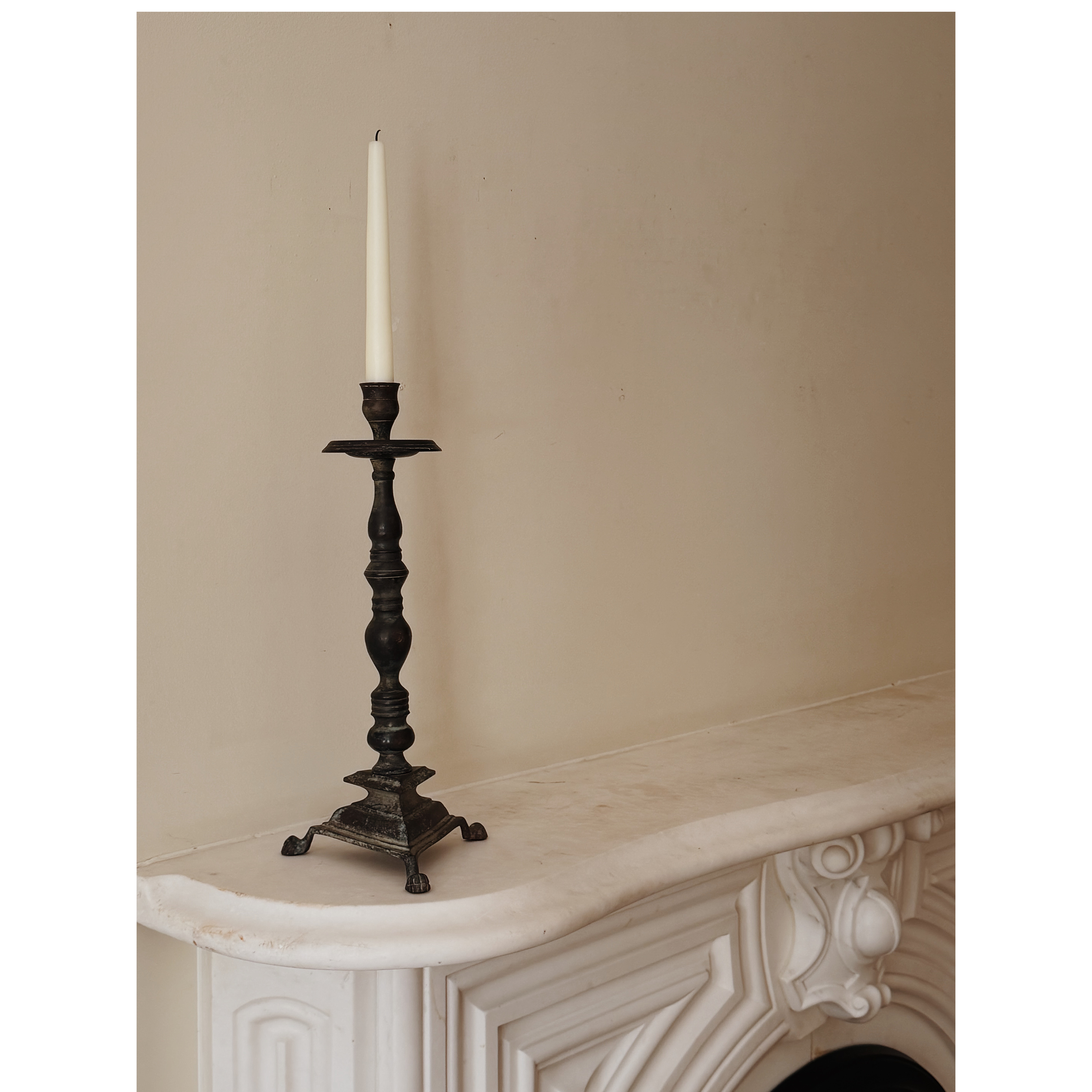 Antique Brass Altar Candlestick, c. 1900