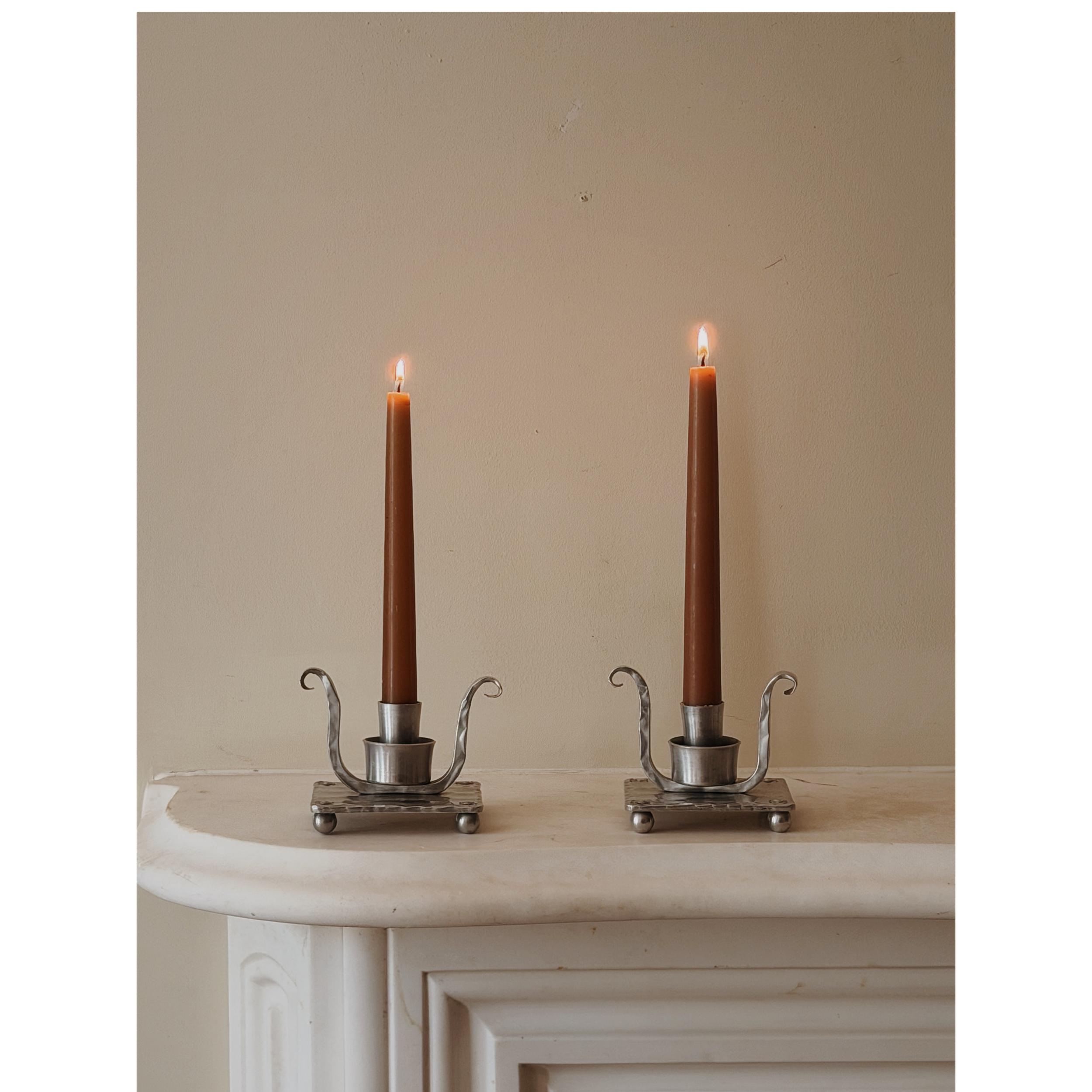 Pair of Antique Metal Candlesticks