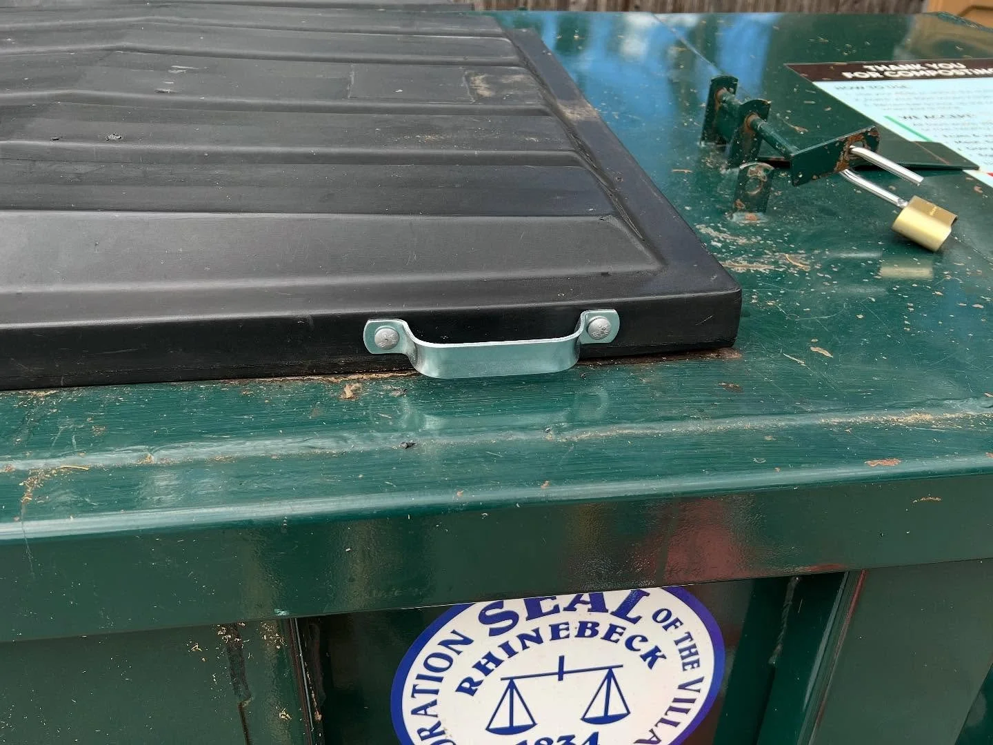 Never stop improving! Check out the handles we installed on our compost dumpster with the help of a handy volunteer! #compost #municipalwaste #zerowaste #climatesmartcommunities #hudsonvalley
