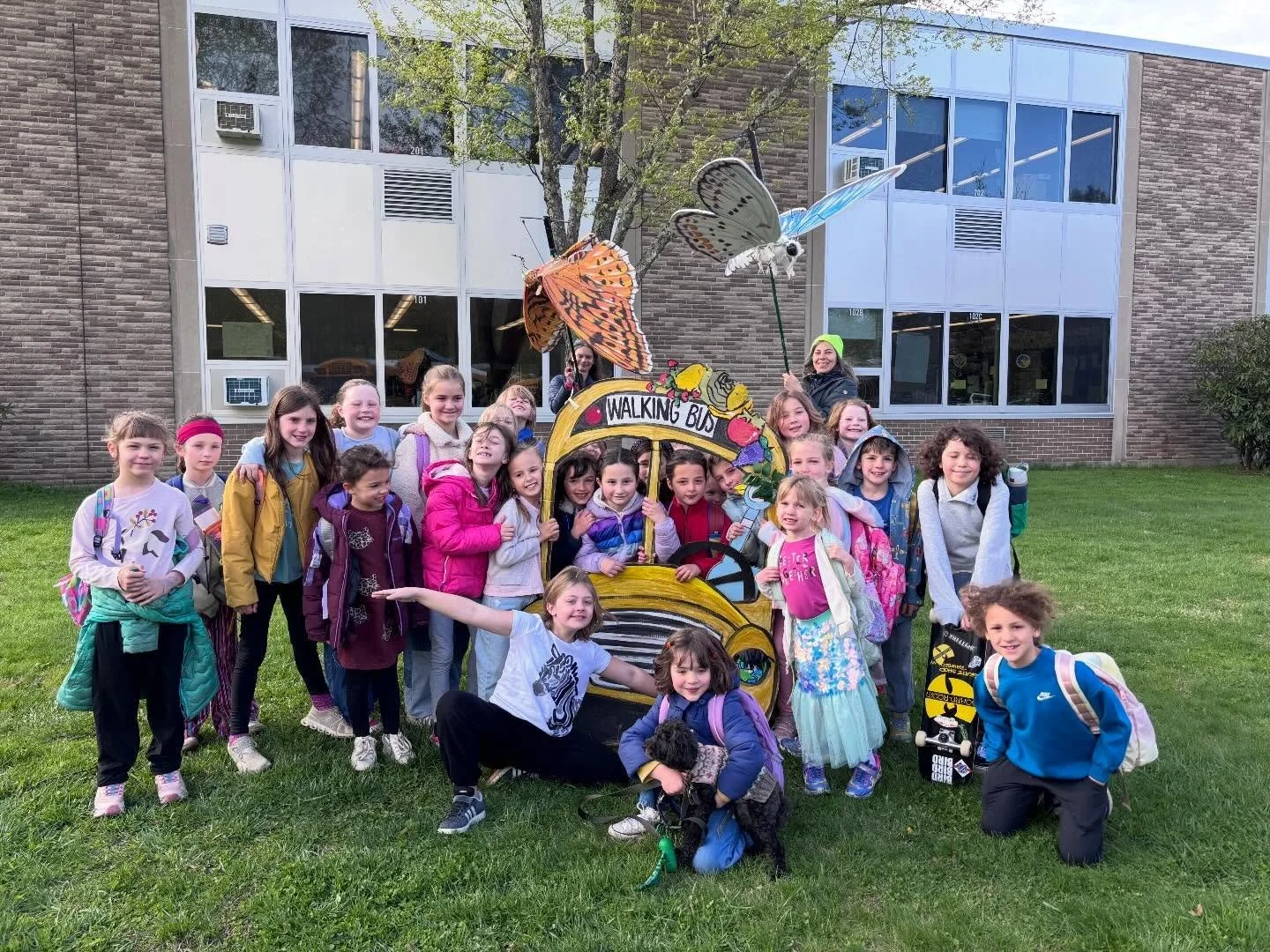 A beautiful Earth Day @walkingschoolbus_rhinebeck - the @processional_arts butterflies were a&rsquo;fluttering! Come to the Earth Day event at the town rec park 4/25/26 (rain or shine - we&rsquo;ve got a big tent!)