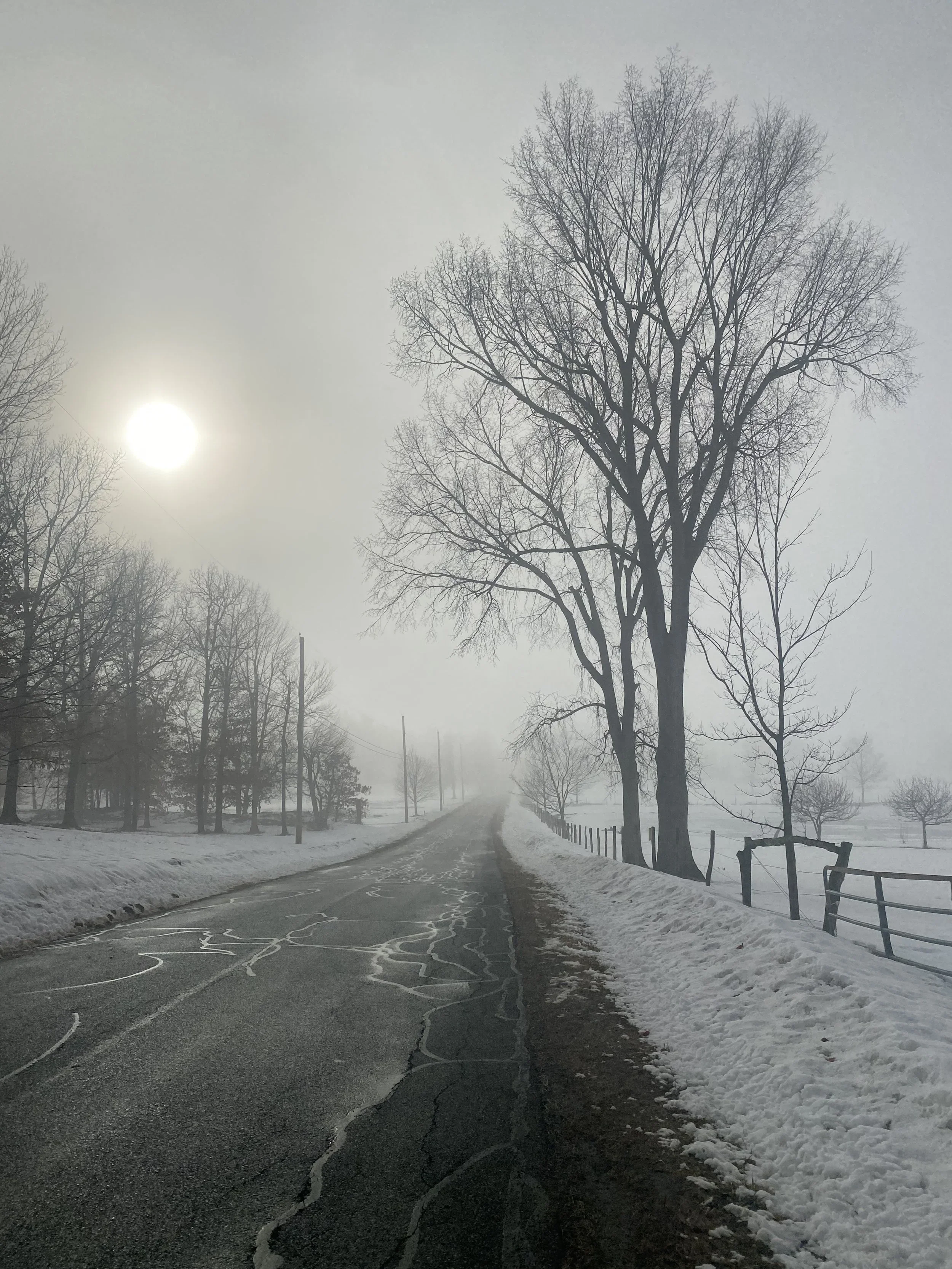 Snowy road by Glenn Hirshon