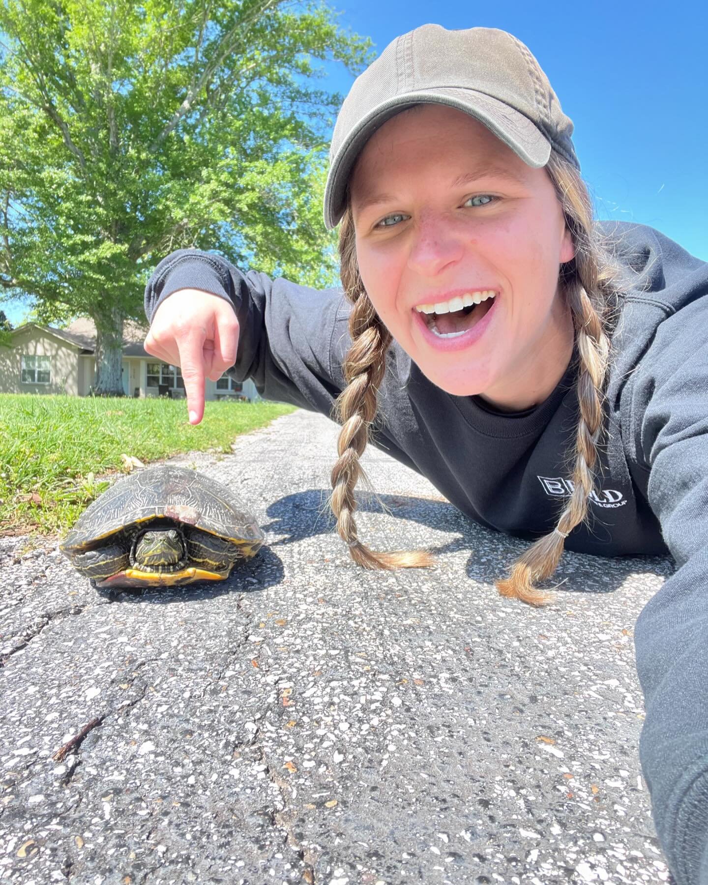 HAPPY FRIDAY! 🥹 This is the FIRST TURTLE I HAVE SEEN this year crossing through our yard going from one pond to the other! This is literally one of my most favorite things about this time of year. I love every single turtle that trespasses. This guy