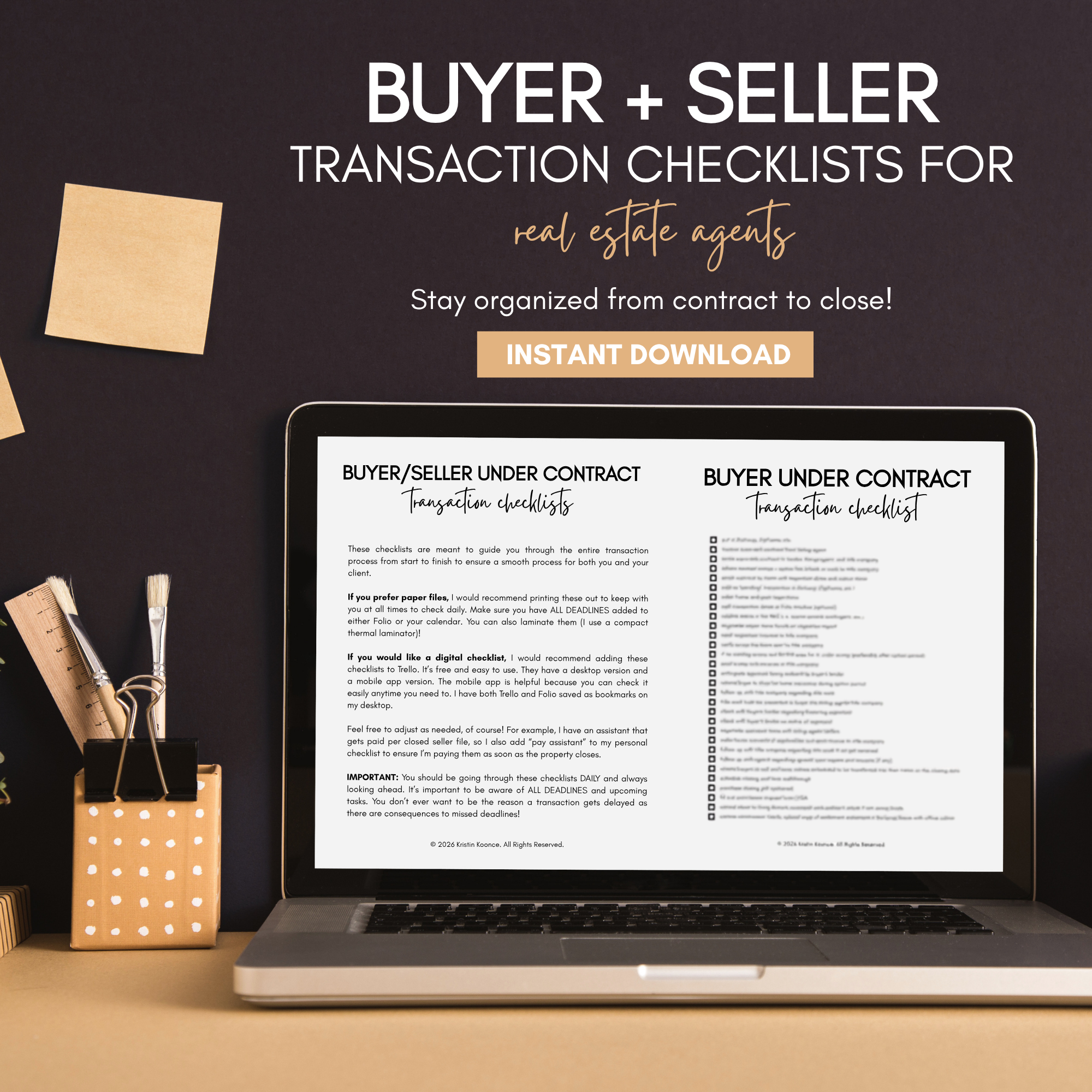 Buyer & Seller Real Estate Transaction Checklists