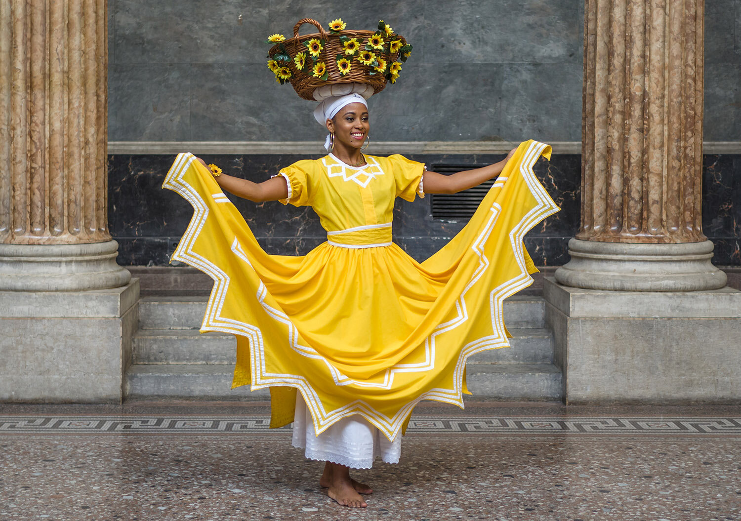 Yusimi Moya Rodriguez dancing the Cuban Orisha Oshun
