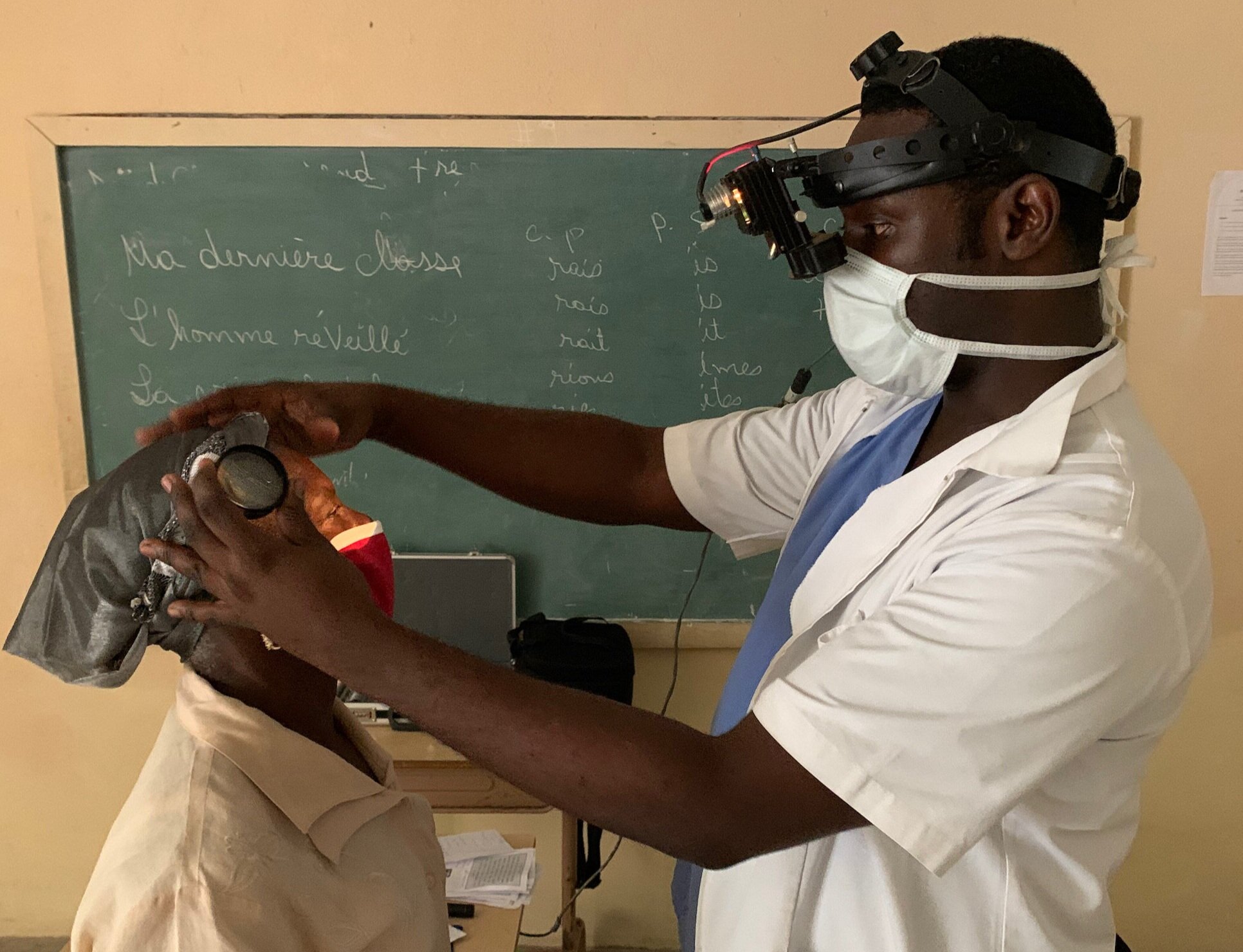 Ophthalmologist Dr. Lesly Salomon has a busy practice in Port-au-Prince. He graciously came to see our patients at Emmaus Clinic, and even brought medication with him.