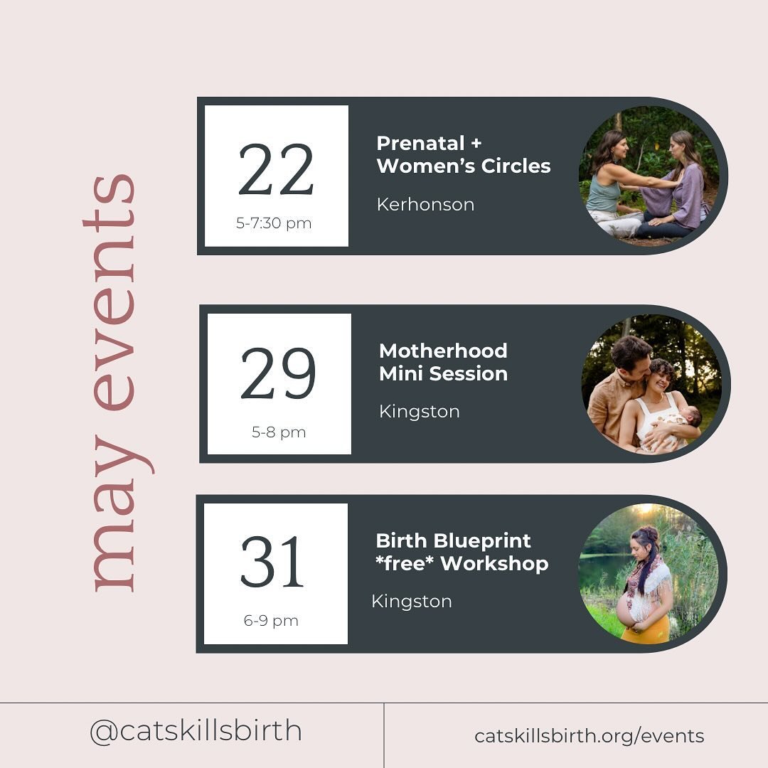 We are feeling the call of the spring season to come out of our hibernation to gather and bloom together.

May 22 is the first of our new and improved monthly prenatal and women&rsquo;s circles. The first hour will be for pregnant women, then all wom