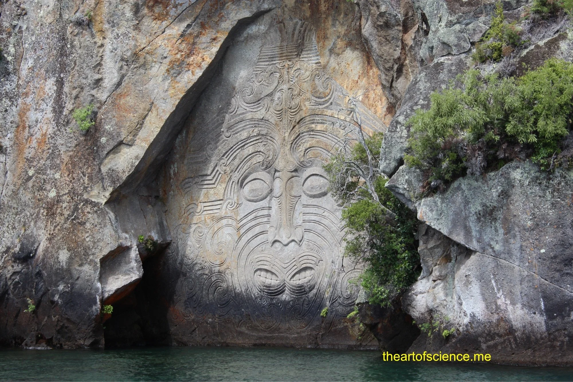Lake Taupo traditional Maori rock carvings and some geology.