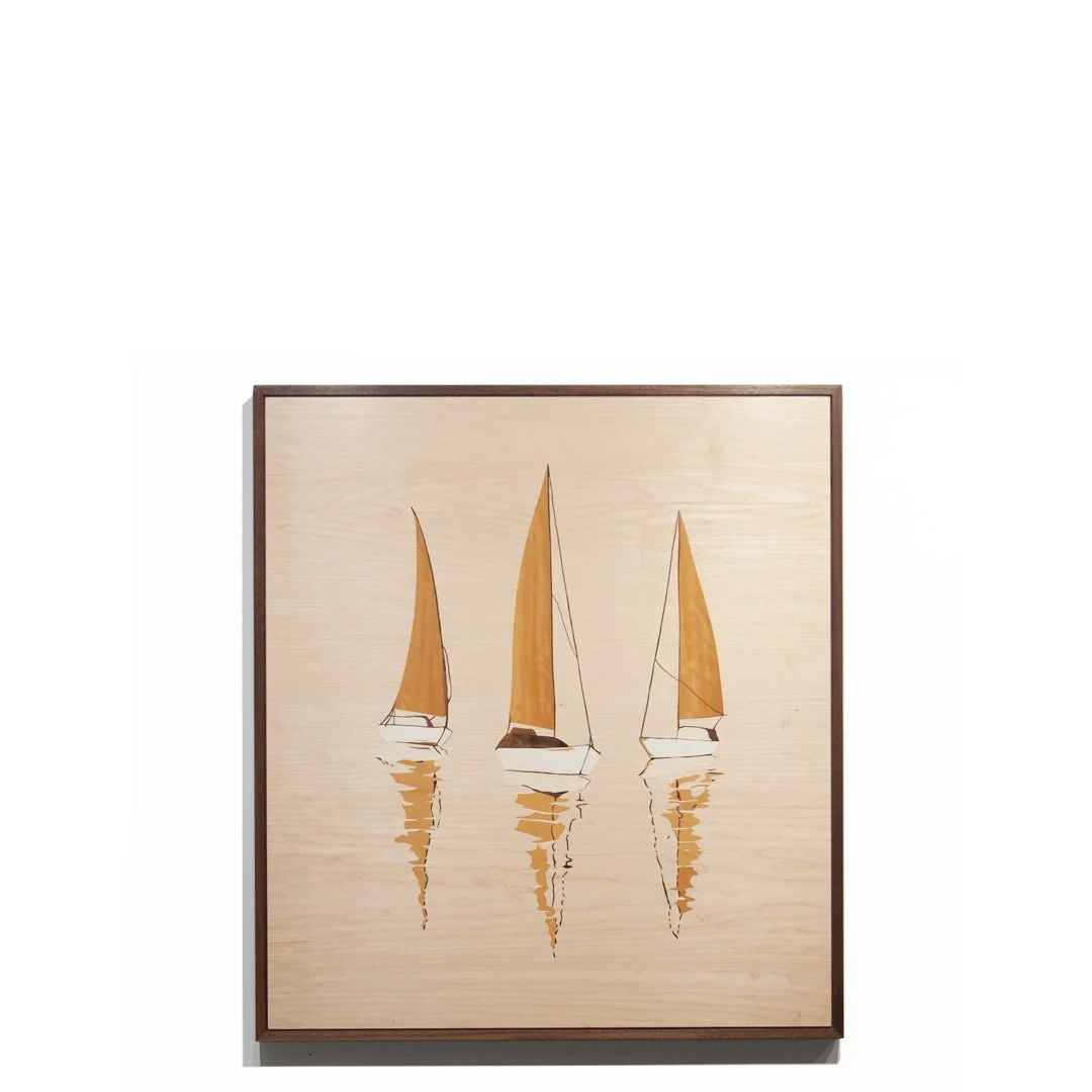 Sailboat Marquetry Wall Hanging 