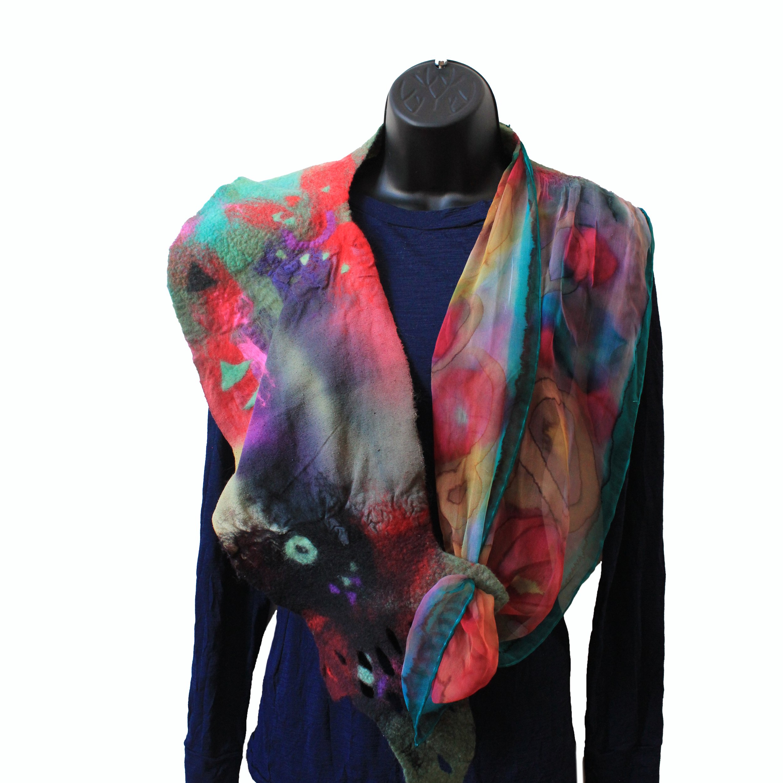 Silk and felt scarf, painted silk and handmade felt.jpg