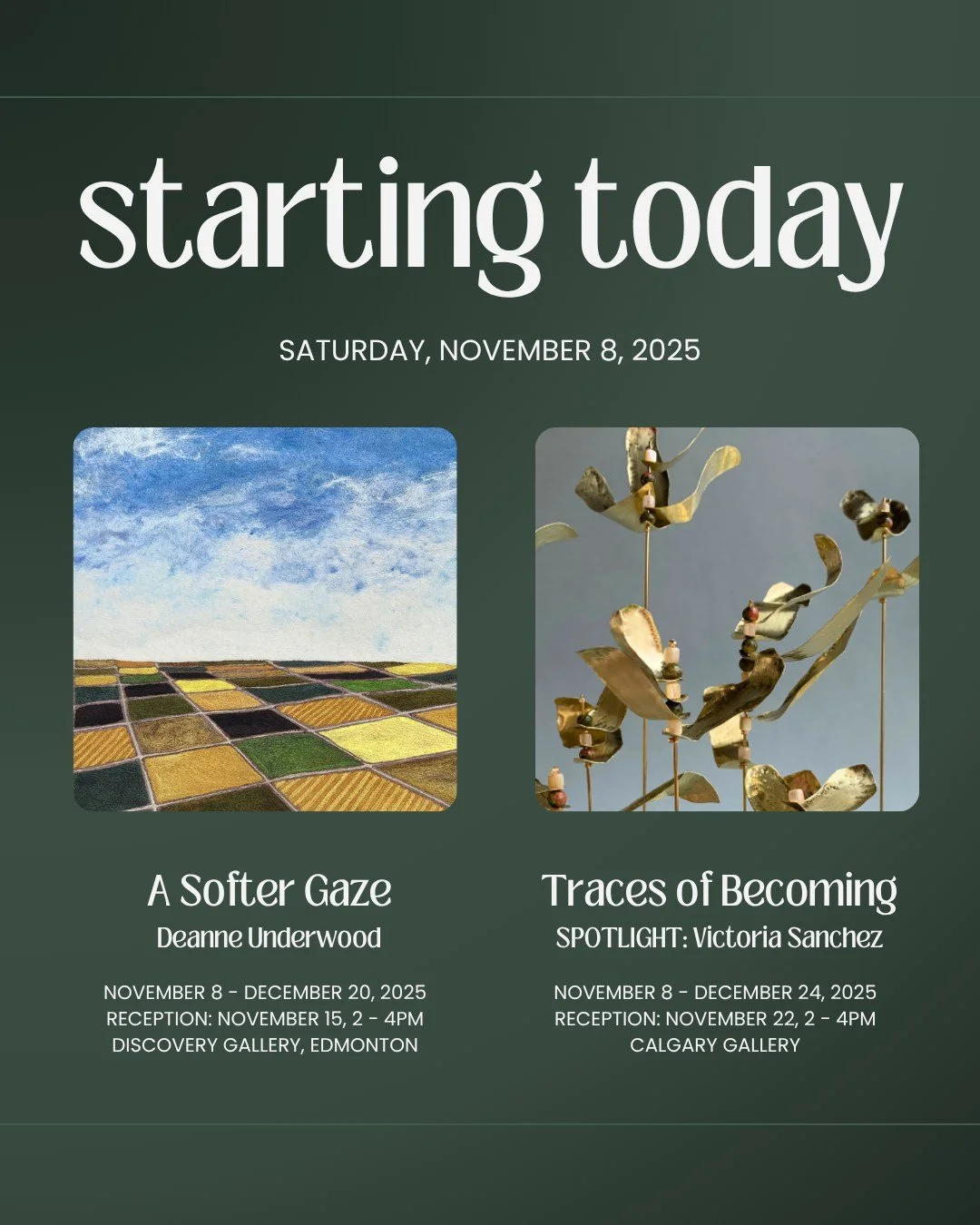 📢Alberta Craft Saturday Round Up - Two New Exhibitions Start Today!

Deanne Underwood: A Softer Gaze #YEG
Vibrant, textural felted landscapes inspired by Alberta&rsquo;s prairies, foothills, and mountains, celebrating the evocative beauty of Western