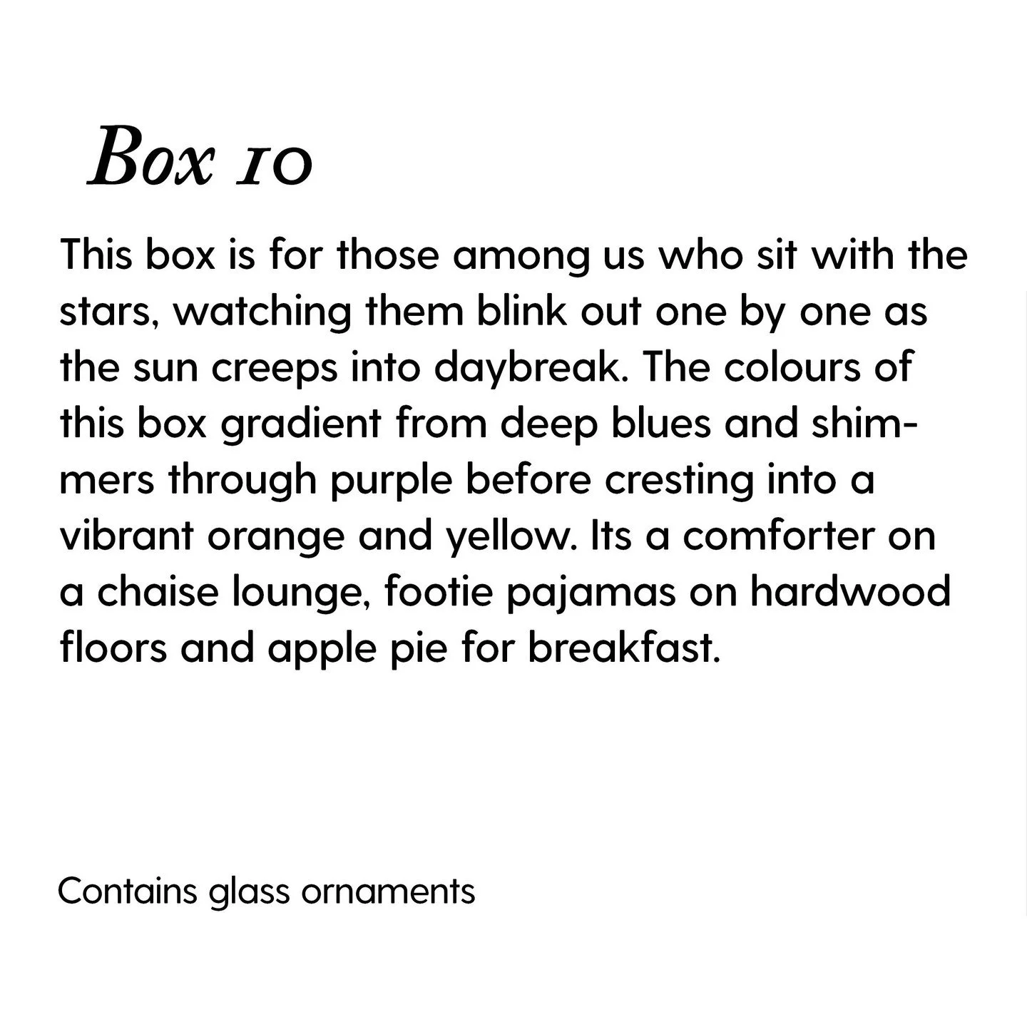 A lil' sneak peak at what you could receive from one of our mystery boxes! Each box comes with a description and palette to help you gauge the contents of a box, as well as the type of ornaments in the box. Not only that, we are doing $5 flat-rate sh