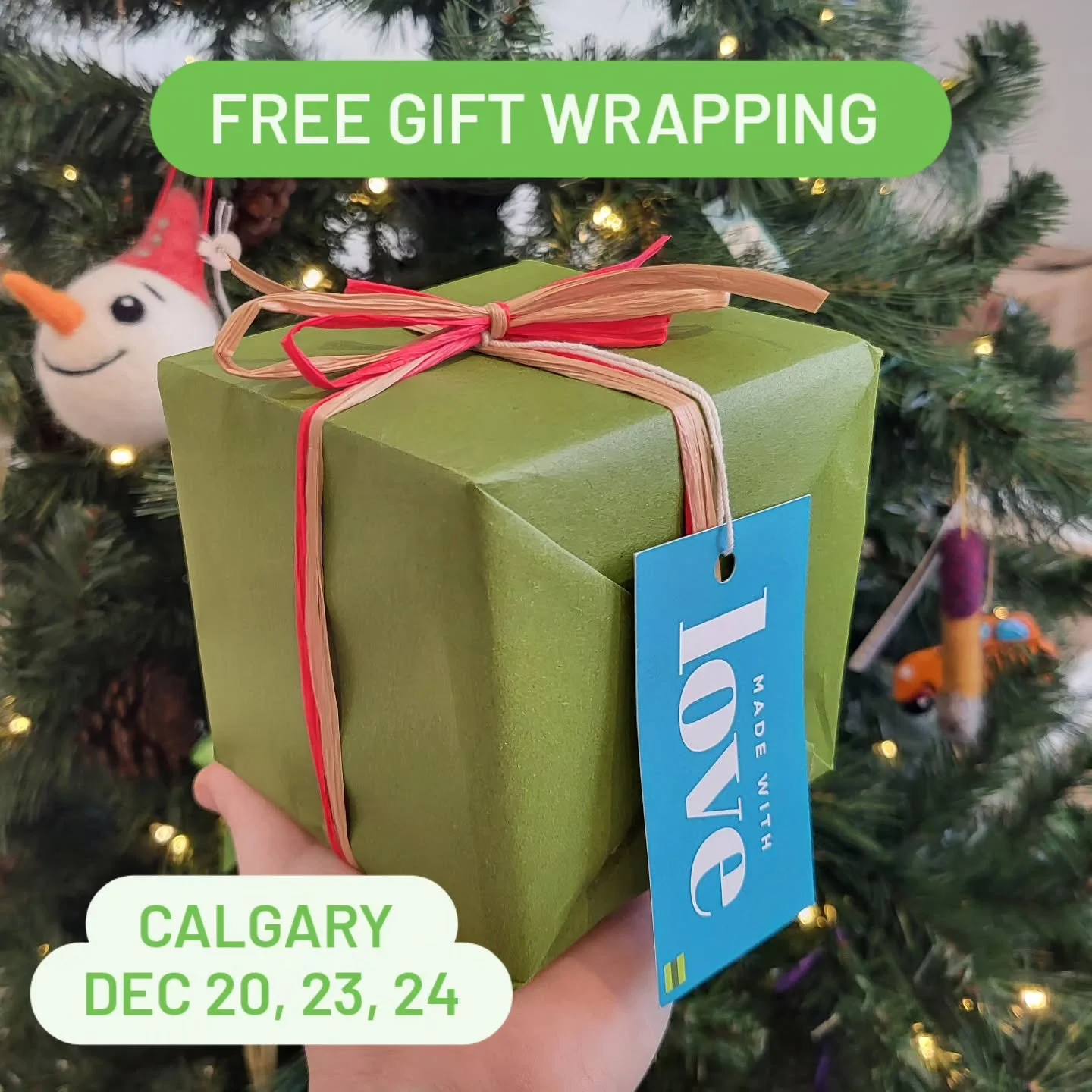 Come by our Calgary location today, Tuesday, and Wednesday! We have free gift wrapping available for those last minute Christmas presents. 
Holiday Hours: Dec 20th 10am-5pm, Dec 23rd 11am-5pm, Dec 24th 11am-2pm. 

We will reopen January 7th 2026! Hap