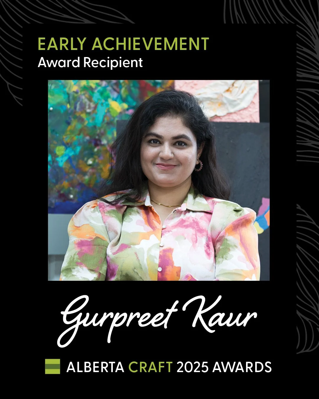 Alberta Craft Awards 2025 Early Achievement Award Winner: Gurpreet Kaur. In recognition of exceptional achievement as an emerging craftsperson.

"My work reflects hybridity, cultural translation, and memory, engaging threads as both material and