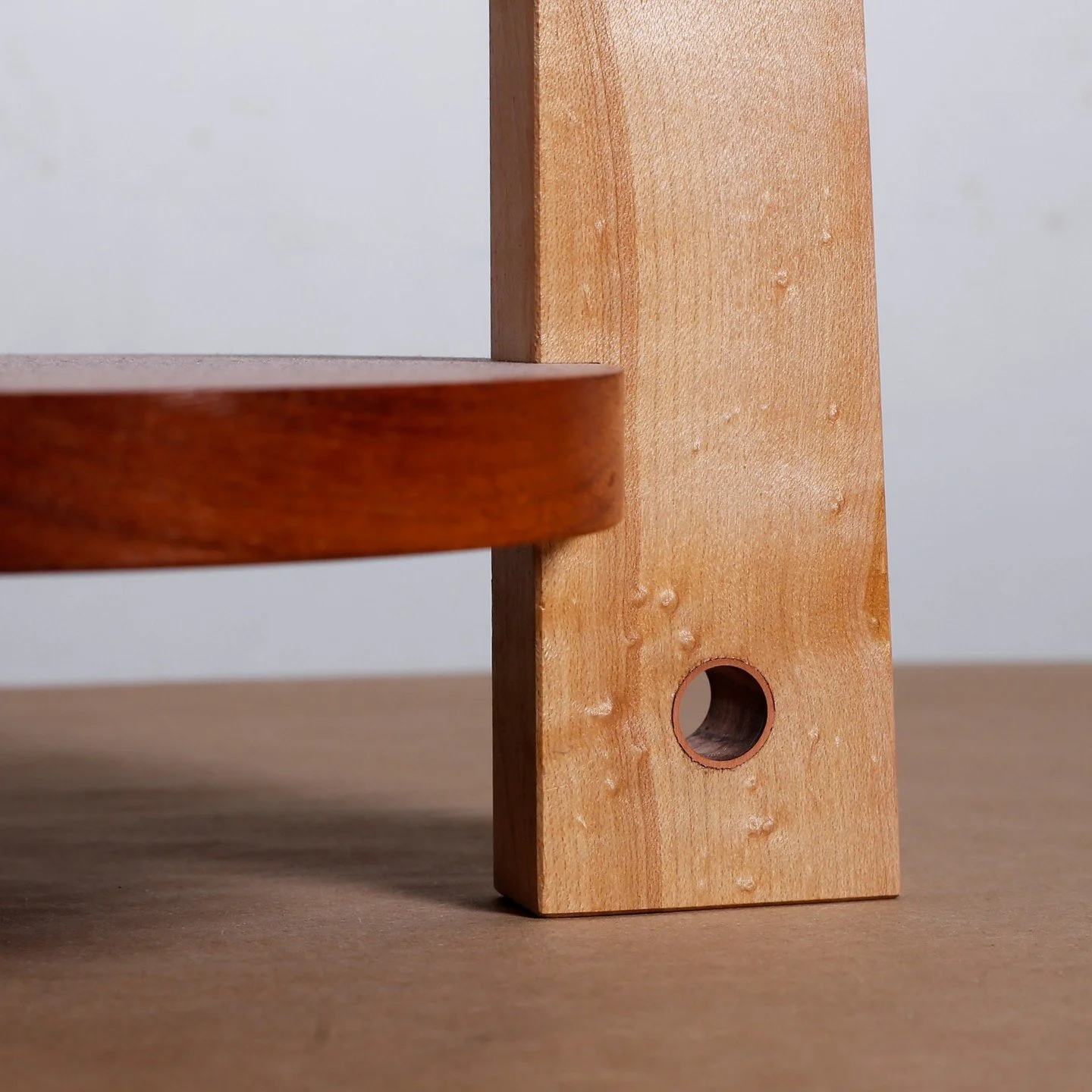 Luc Josh executes seemingly simple designs with a beautiful elegance with his wooden side tables. These tall, slender, single-mug, tables are crafted with intentionality and precision, and Luc often adds an extra detail that elevates each table to a 