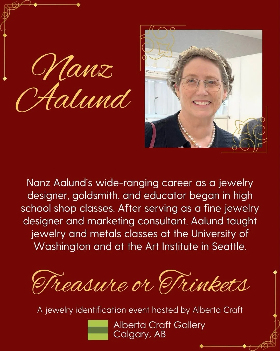Nanz is one of the talented jewellers who will be a part of our panel at Treasures or Trinkets this summer! Reserve a time slot through the link in our bio now to skip the line and have your mystery jewellery pieces cleaned and assessed in this fun A