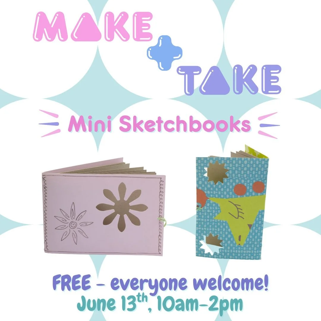 Ready for some hands-on fun? Alberta Craft Calgary is hosting a FREE Make &amp; Take event for all ages! 

Drop in anytime between 10am and 2pm this Saturday to create your own mini sketchbook&mdash;decorate it with stamps, markers, and crayons, then