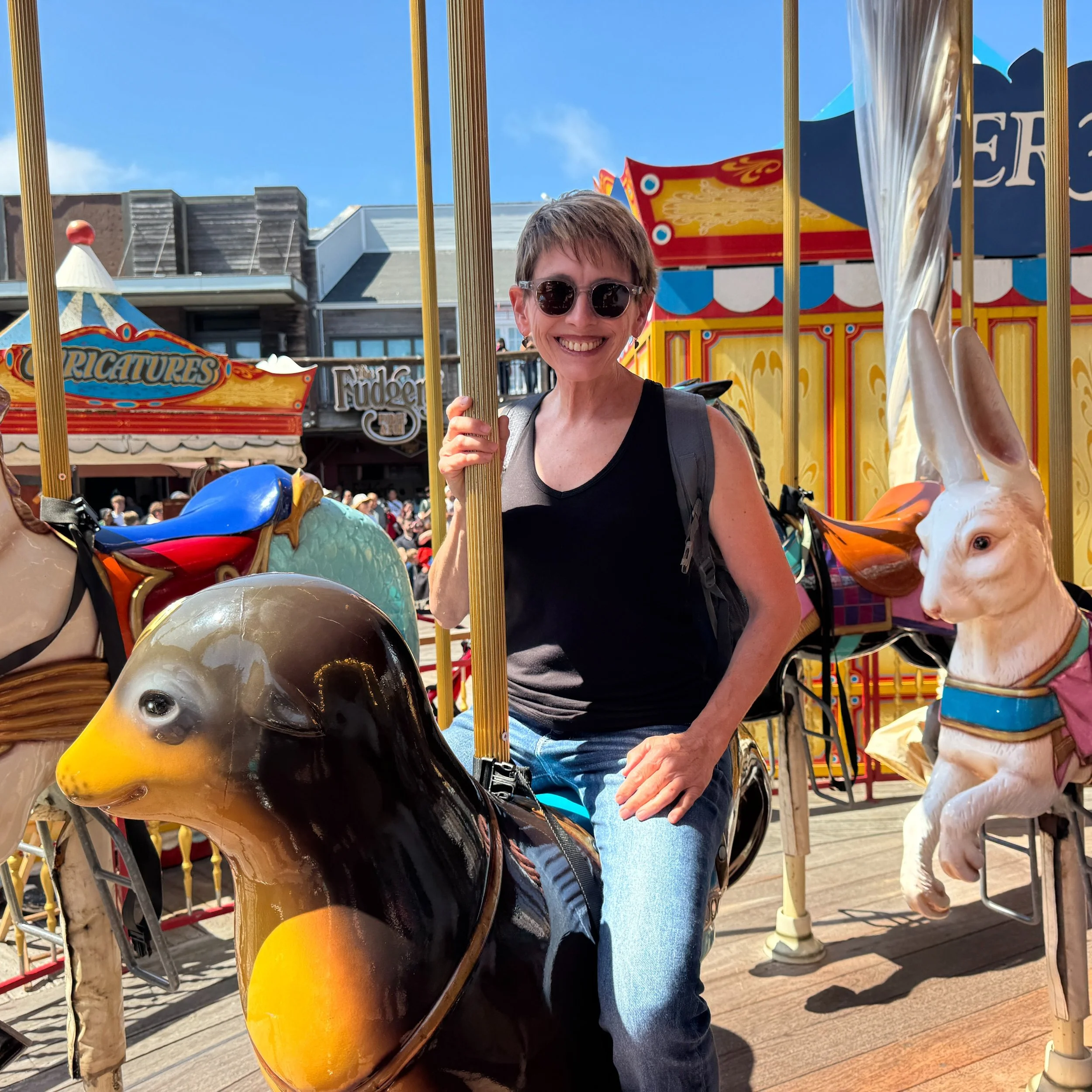 From riding on a hand carved sea lion on the Italian made carousel at Pier 39 to chasing down my errant Waymo vehicle to get back to the bottom of Telegraph Hill, today was chock full of fun in the city, San Francisco Style.
#adventure #solotraveler 