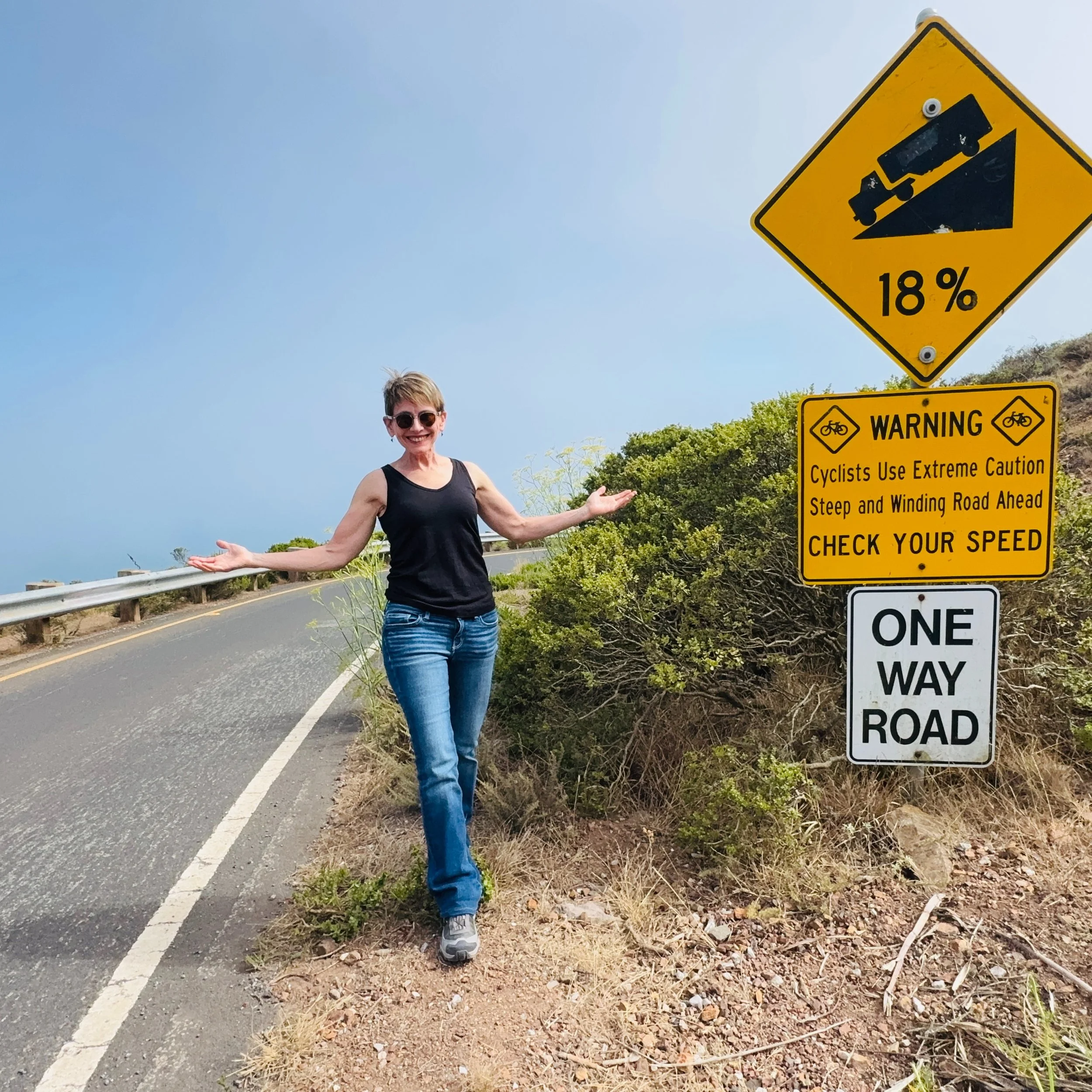 Plunging down Conzelman Road clinging to the edge of the cliffs towering above the Pacific Ocean this morning, I felt a sense of weightlessness imagining myself a bird soaring down to skim above the deep blue choppy waters directly below. The one lan
