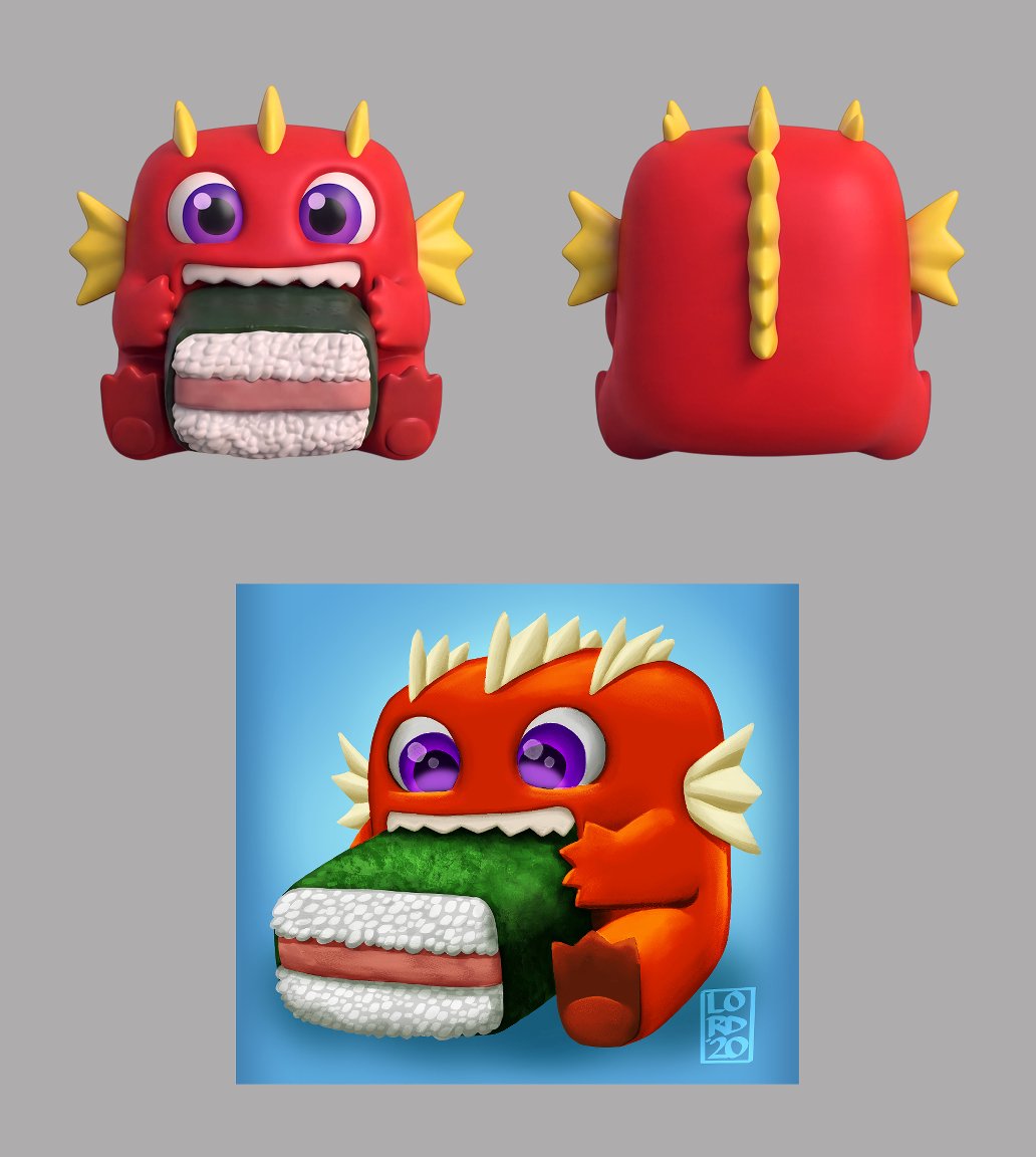 AI rendering of a collectible toy based off of personal concept art of an original character.