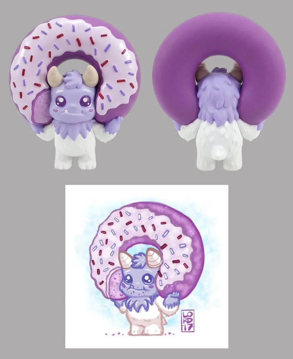 AI rendering of a collectible toy based off of personal concept art of an original character.