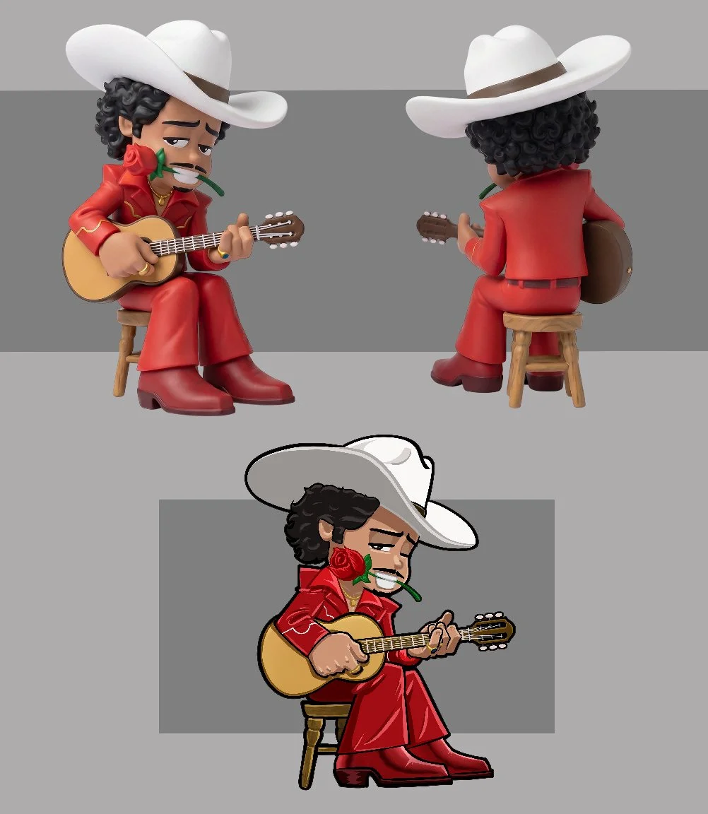 AI rendering based off of personal art of a Bruno Mars.