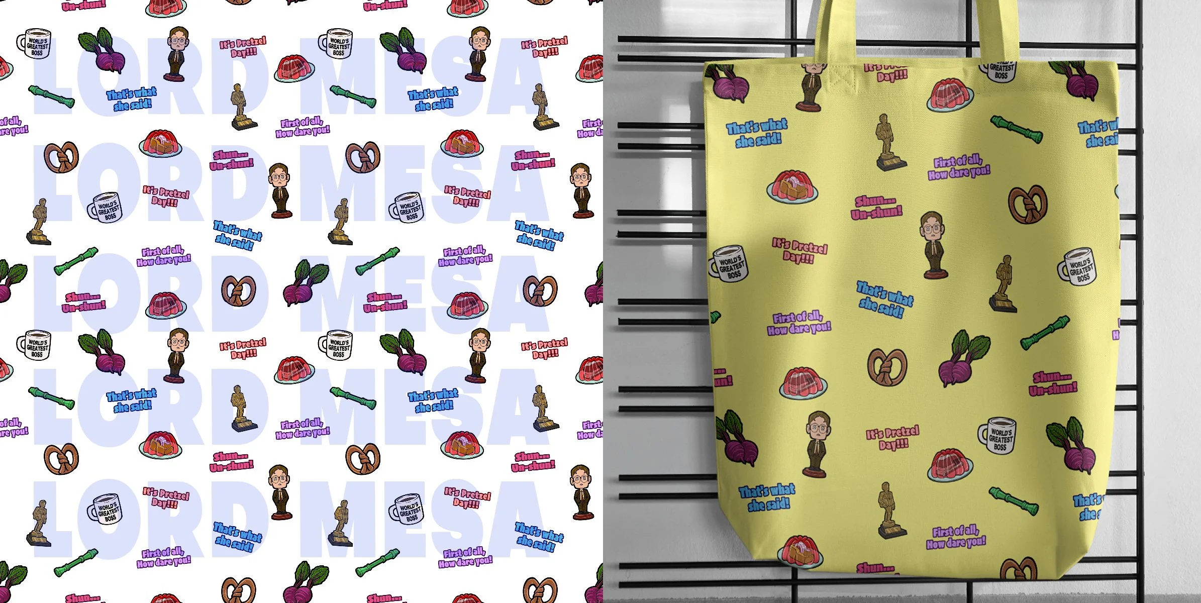 Client: Personal
Job: Seamless pattern based on characters and elements from the TV show "The Office".