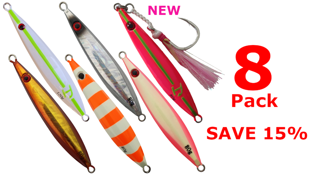 Booty 80g jig - Pack of 8 Pick your own colours — Heckin Lures