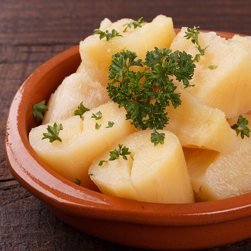 Boiled Cassava with parsley