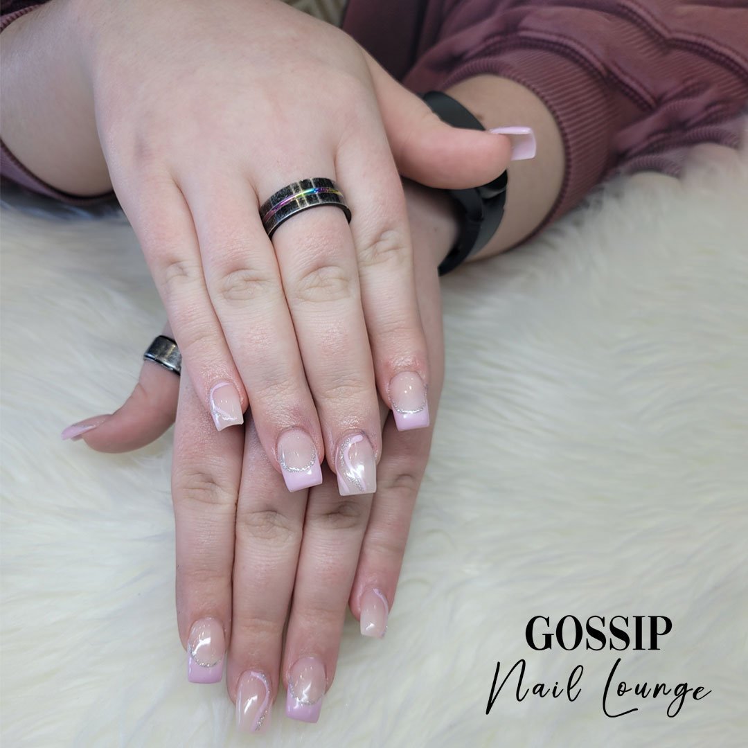 Don't settle for the ordinary, treat yourself to a luxurious and modern full set that's guaranteed to turn heads!#gossipnaillounge #pink #beauty #leessummit #frenchtipnails