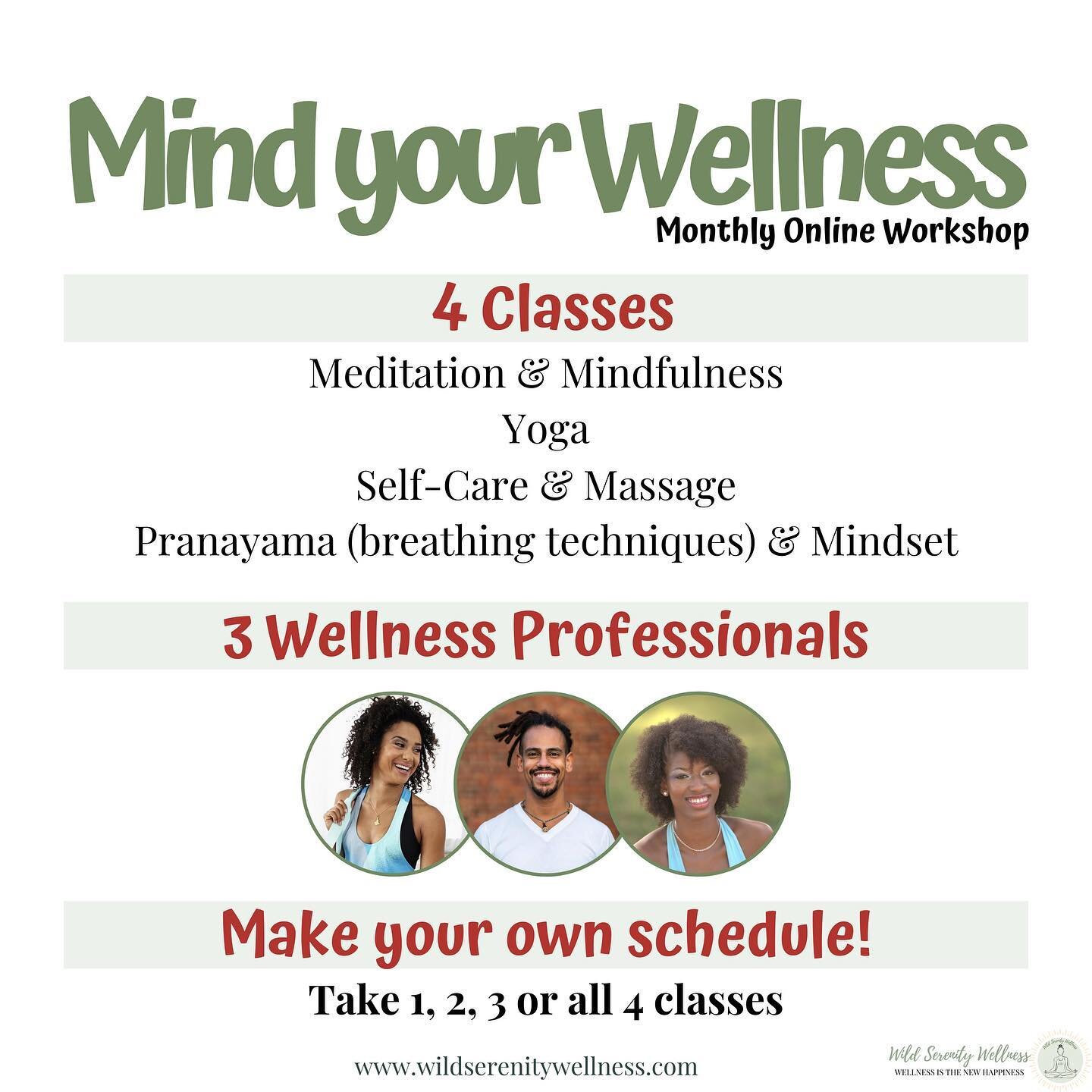 You asked for it and we listened!!!
Now you can make up your own workshop schedule! Take 1, 2, 3 or all 4 classes... See you on May 15th.

&gt;&gt;&gt; Link in bio for tickets &lt;&lt;&lt;
&bull;
&bull;
&bull;
#mindyourwellness
#wellnessworkshop 
#we