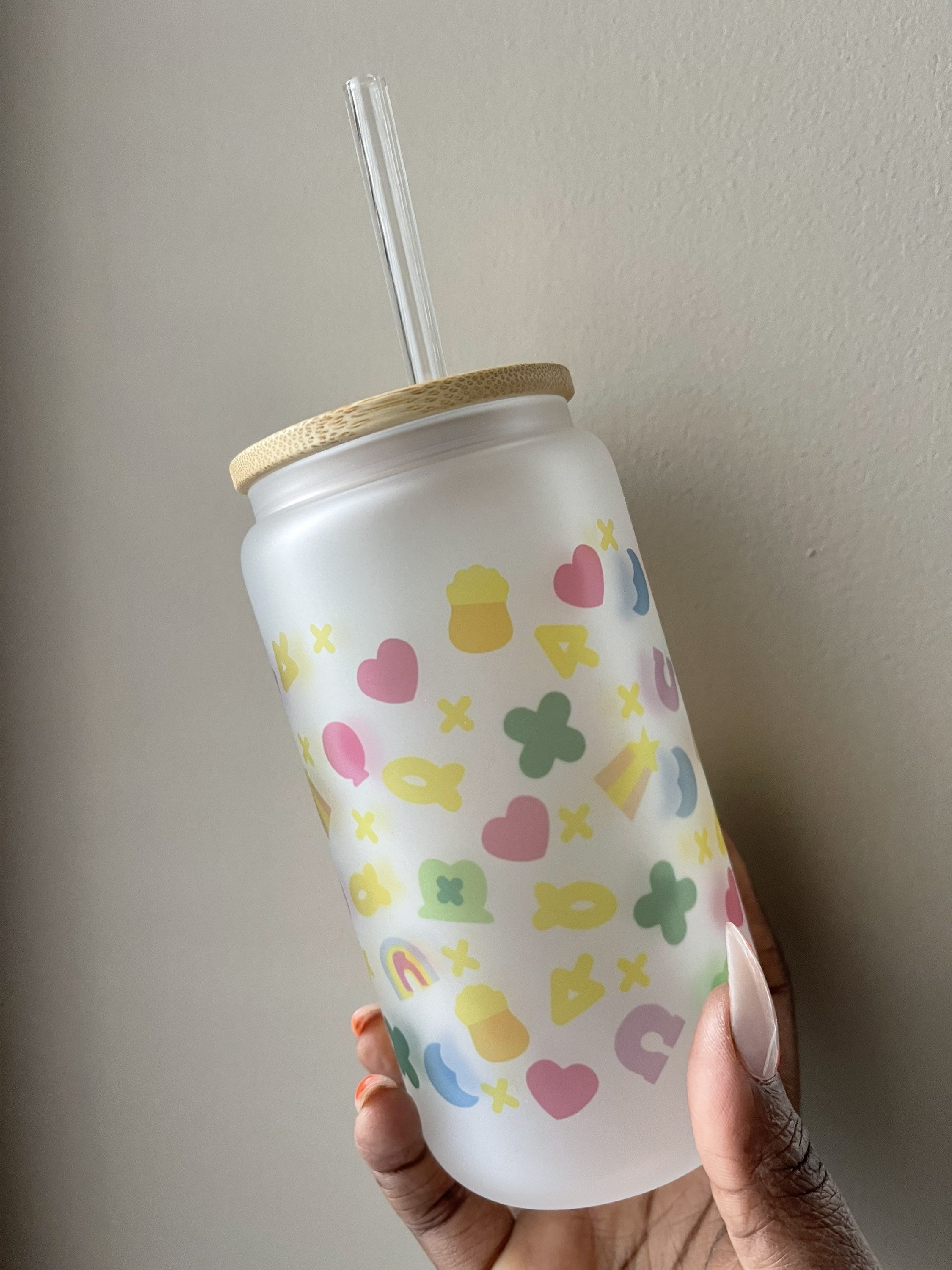 Feeling Lucky 16oz Sublimated Glass Jar