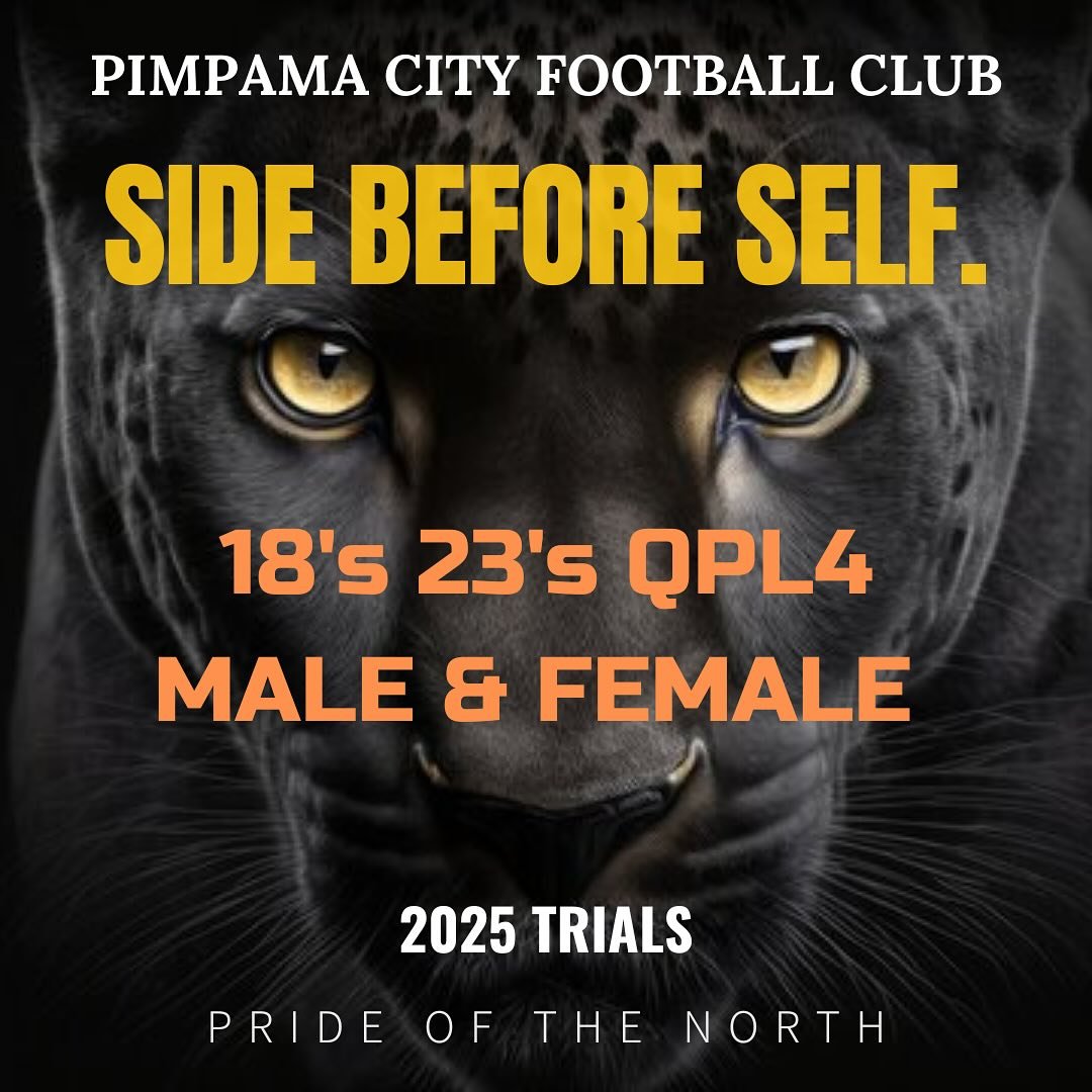 🏆 2025 18&rsquo;s 23&rsquo;s &amp; QPL4 TRIALS ⚪️🟡⚽️

~ Looking to test yourself at a higher level, your time has come! 💪

~ Location: Pimpama River Parklands

~ Dates &amp; Times are as follows::::

Saturday 02/11/24
- Kick-off 12pm

Saturday 09/