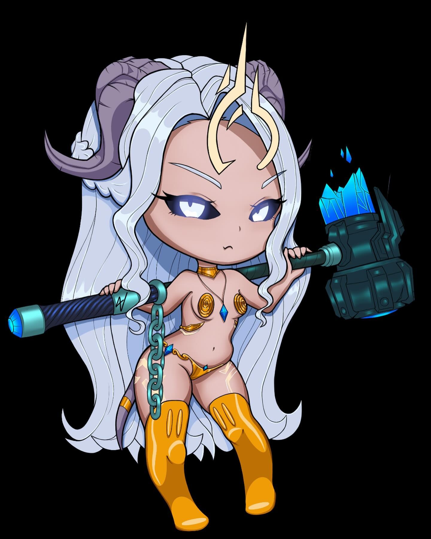 Finished my little Chibi Vel for my Twitch page. She embodies my Draenei healer who isn&rsquo;t afraid to Boop some people back into line. 🤍

I&rsquo;ve struggled really hard with &ldquo;cute&rdquo; art for as long as I can remember. It&rsquo;s been