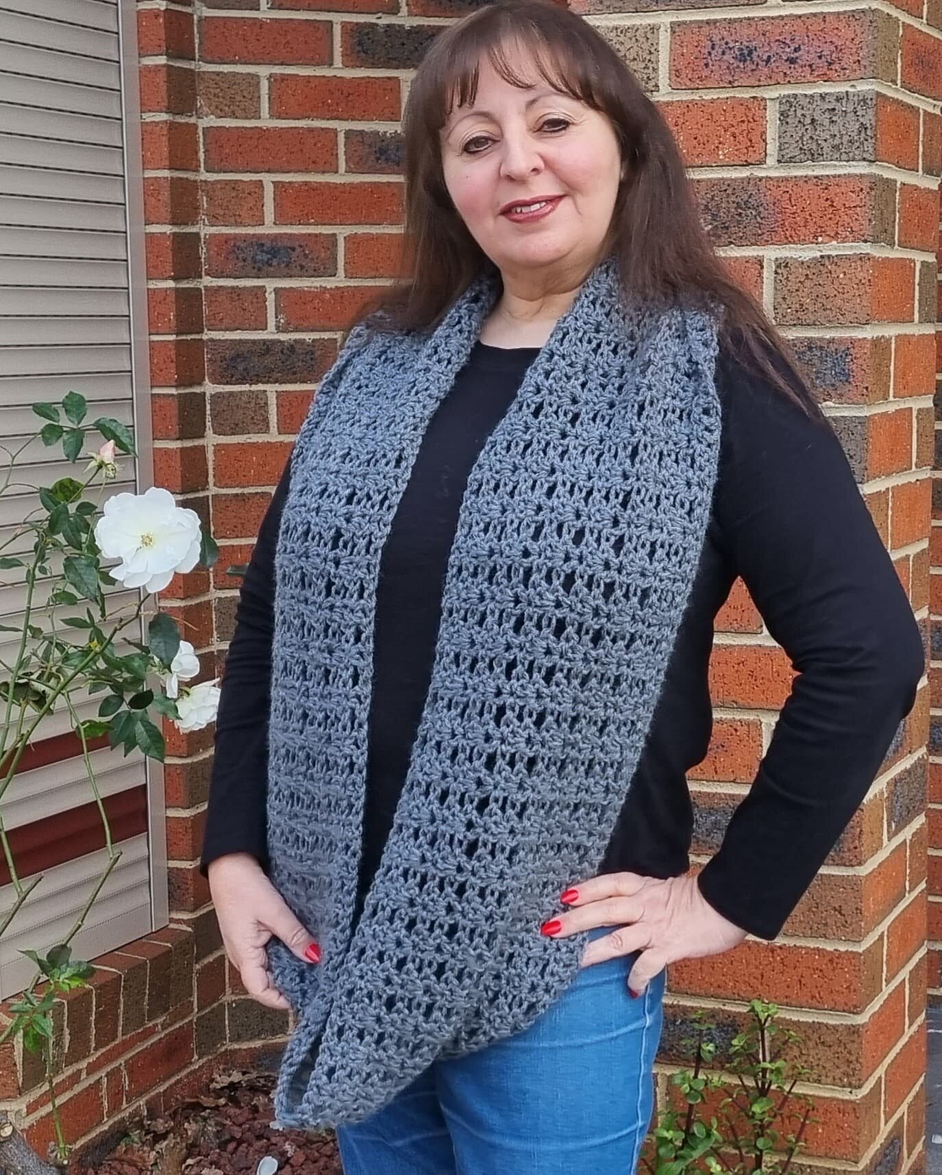 Ready made infinity scarf, made for the Australian Sheep and Wool Show now available on my website. 
www.wowcrochetdesigns.com #australiansheepandwoolshow2021 #spendigo2021