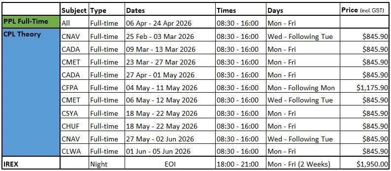 WAAC Upcoming Course Dates