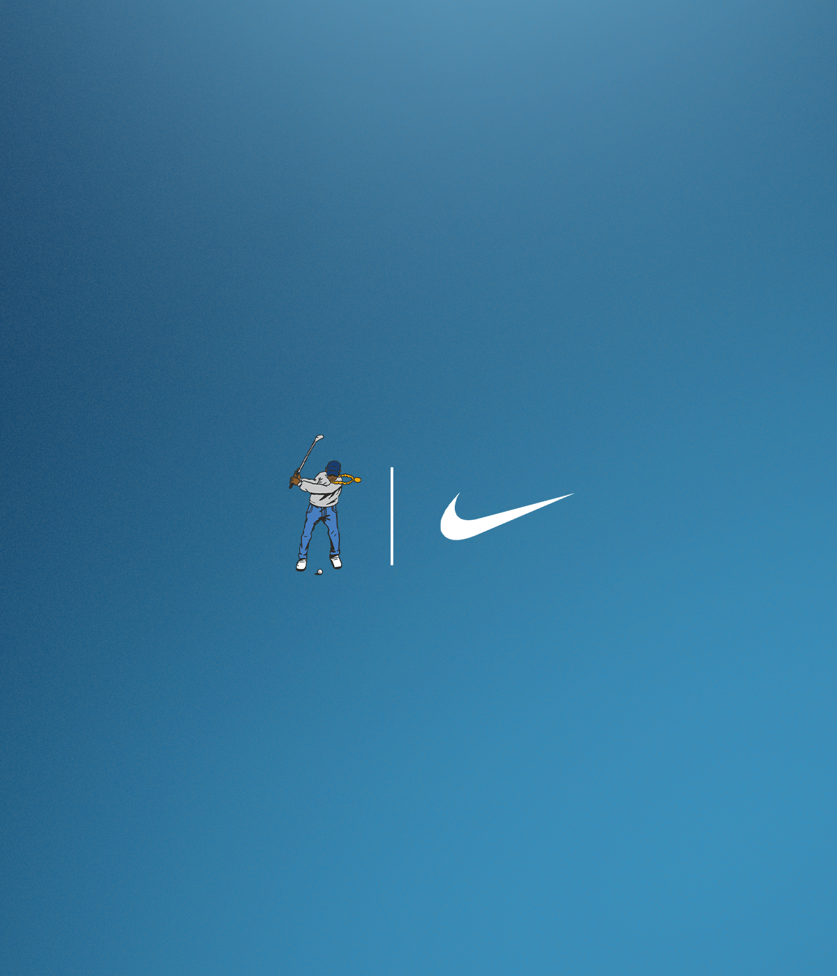 Eastside Golf and Nike logos on a blue campaign background