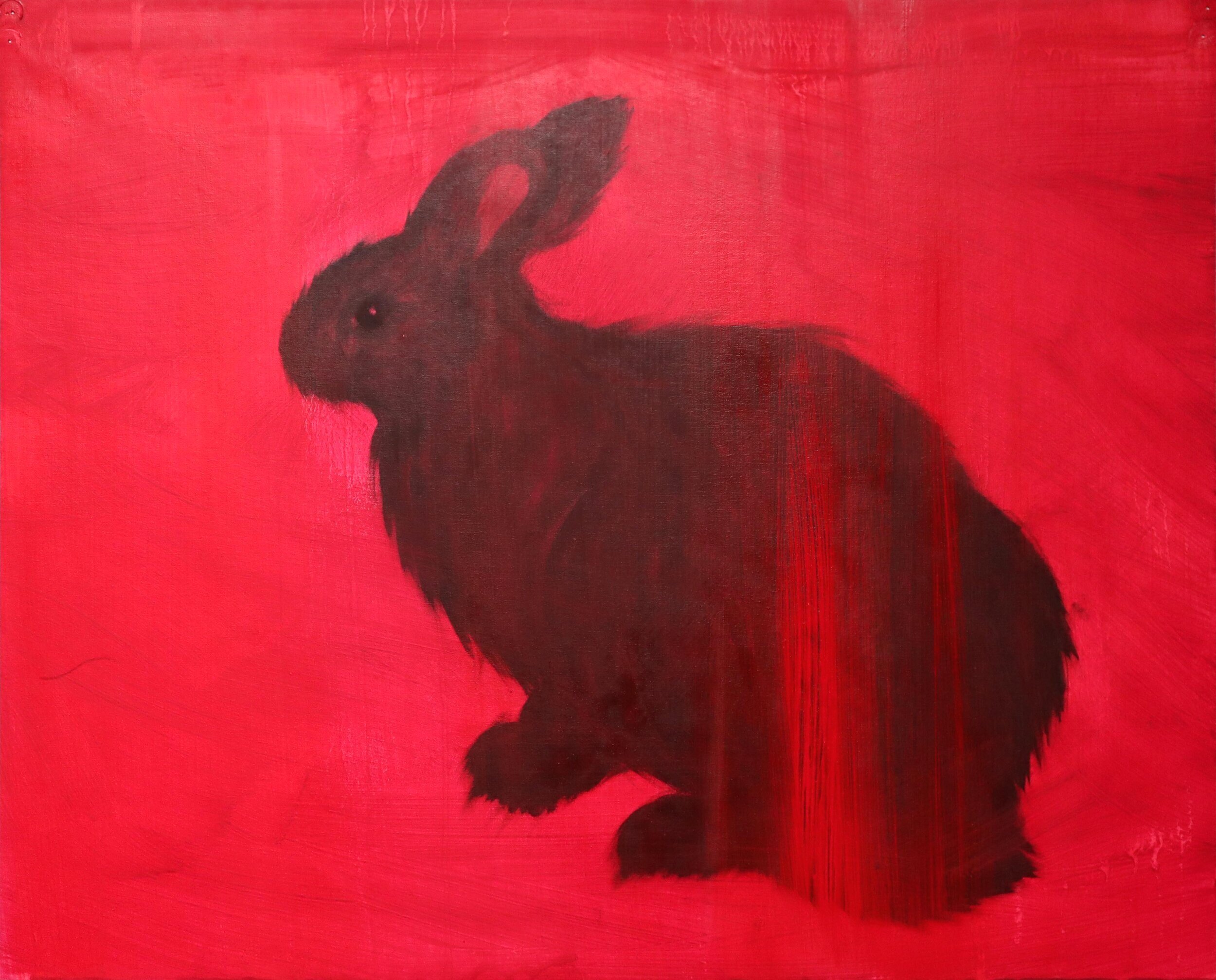 Rabbit (Chinese Zodiac), H30cm X W40cm, Oil on canvas