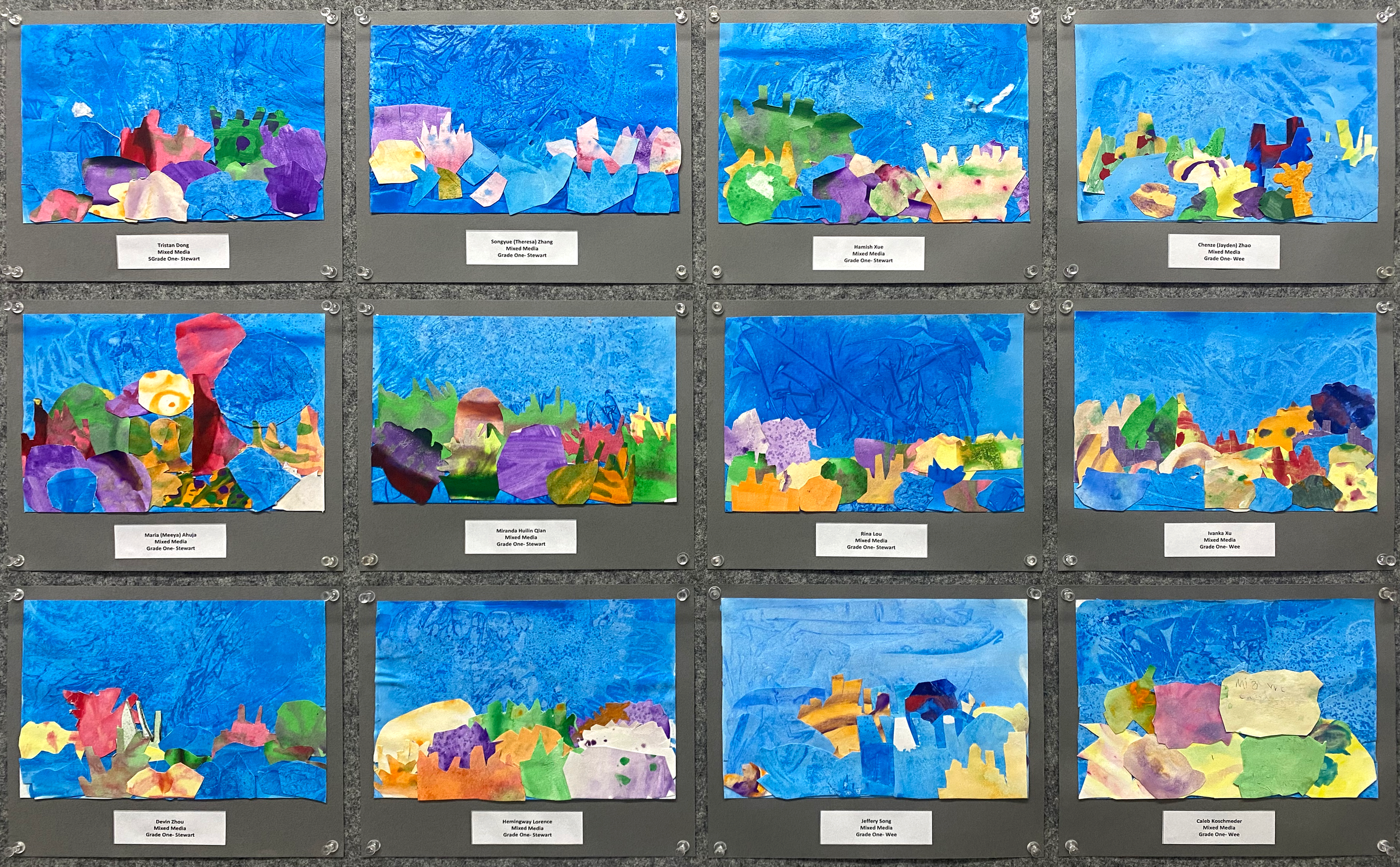 Grade 1 Coral Reef Mixed Media Artwork 1