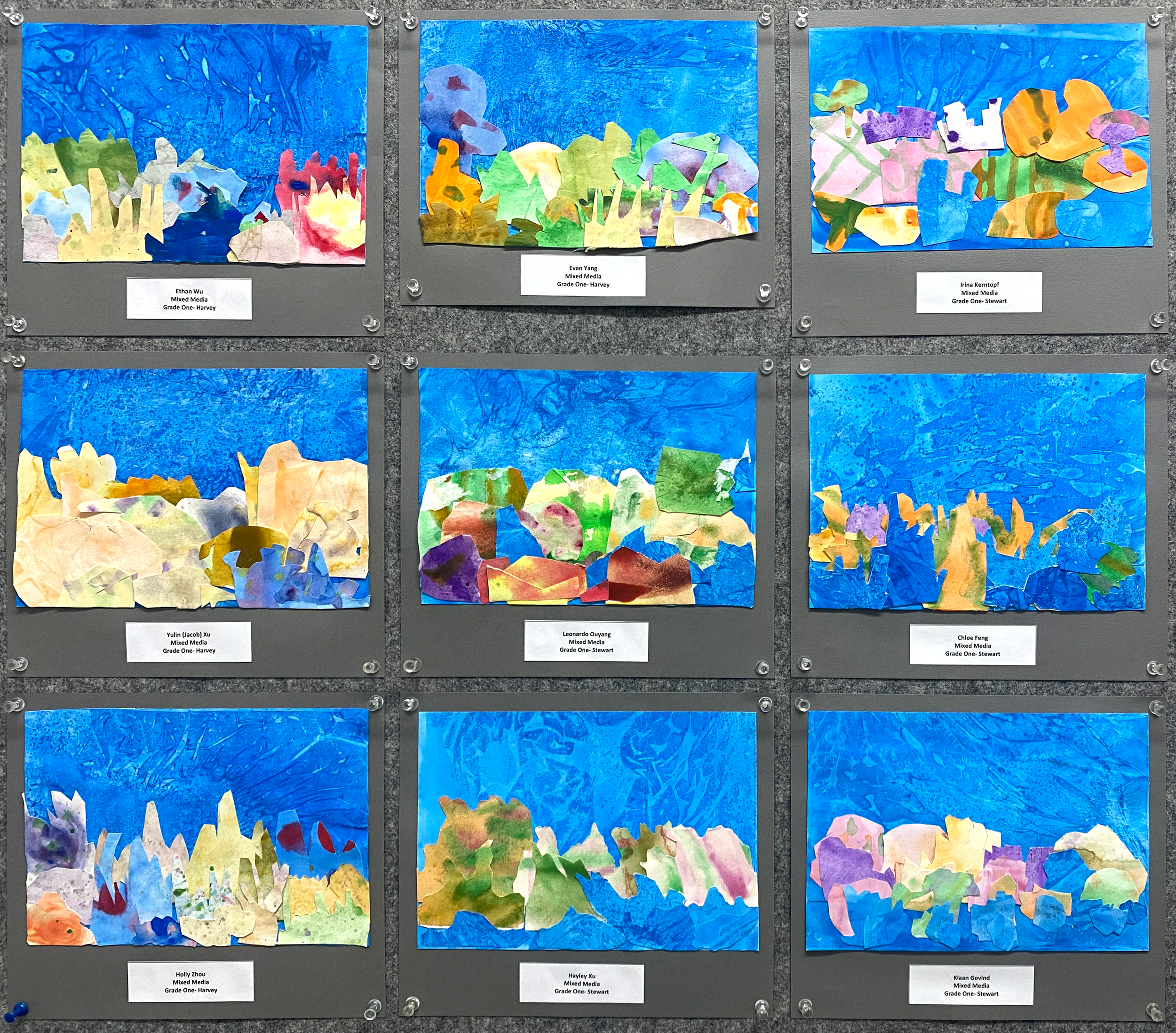Grade 1 Coral Reef Mixed Media Artwork 2