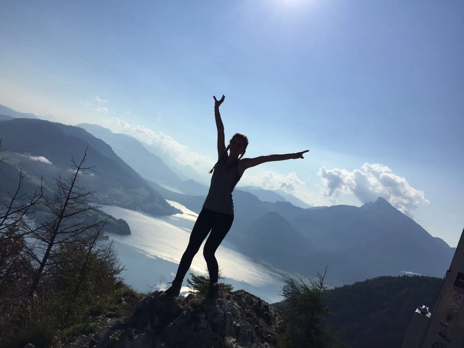 Berg See Frau Mut Abenteuer Soul Motion