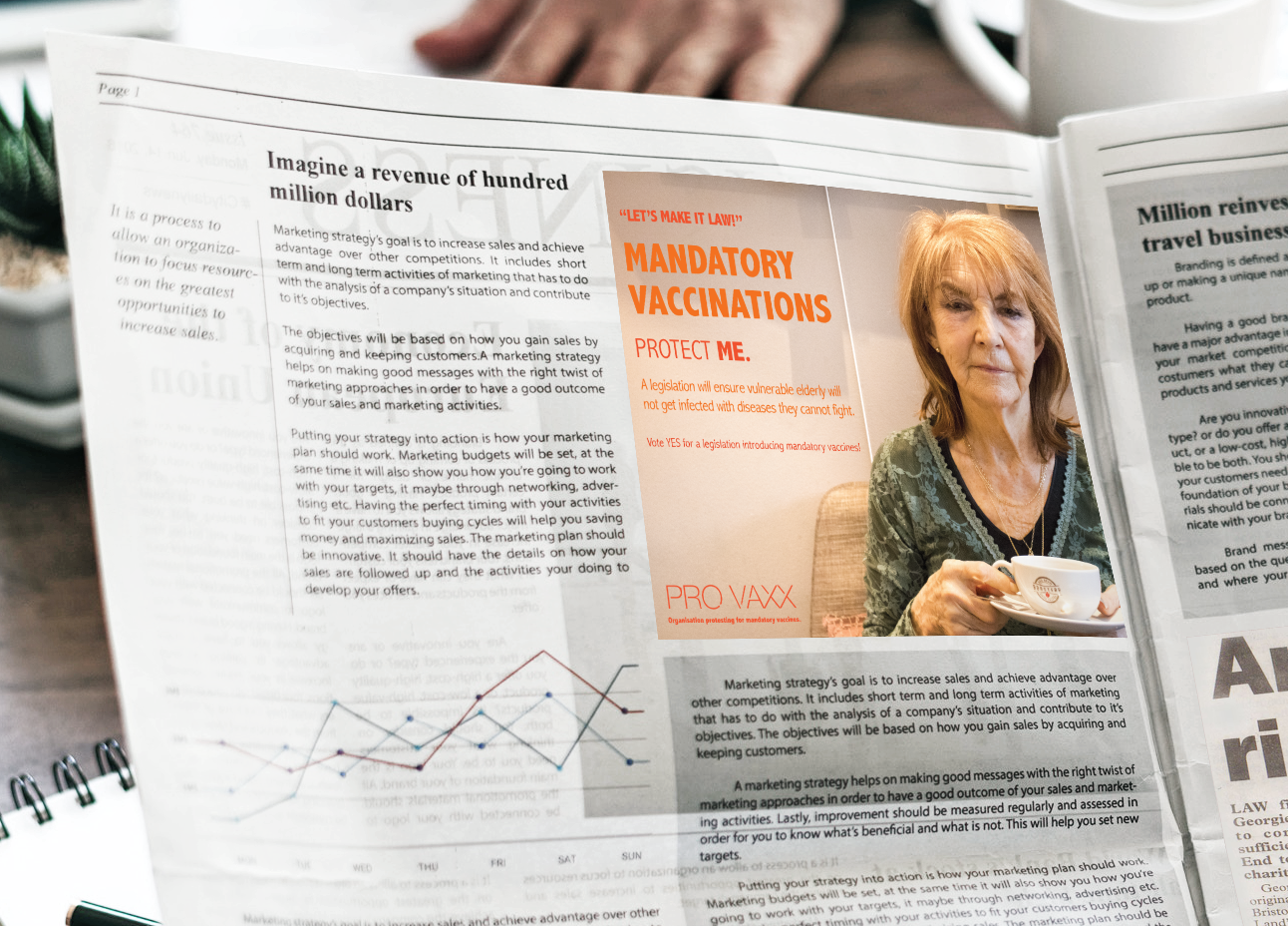 Newspaper advert mockup