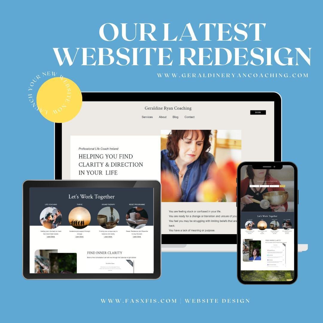 Check out our latest website redesign! ⁠
⁠
Geraldine was unhappy with her previous website and the limitations the platform had for her coaching business. ⁠
⁠
We switched Geraldine to a more user-friendly platform and designed a new website that show