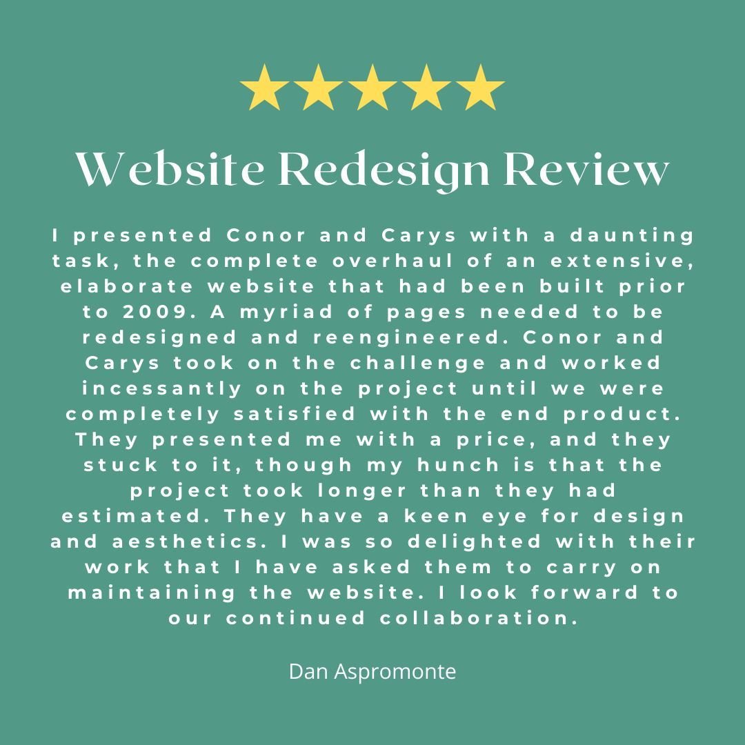 Incredible feedback from one of our website redesign clients! ⁠
⁠
If you need a new website for your business contact us!⁠
⁠
#websitedesign #websiteredeisgn #irishwebdesigners