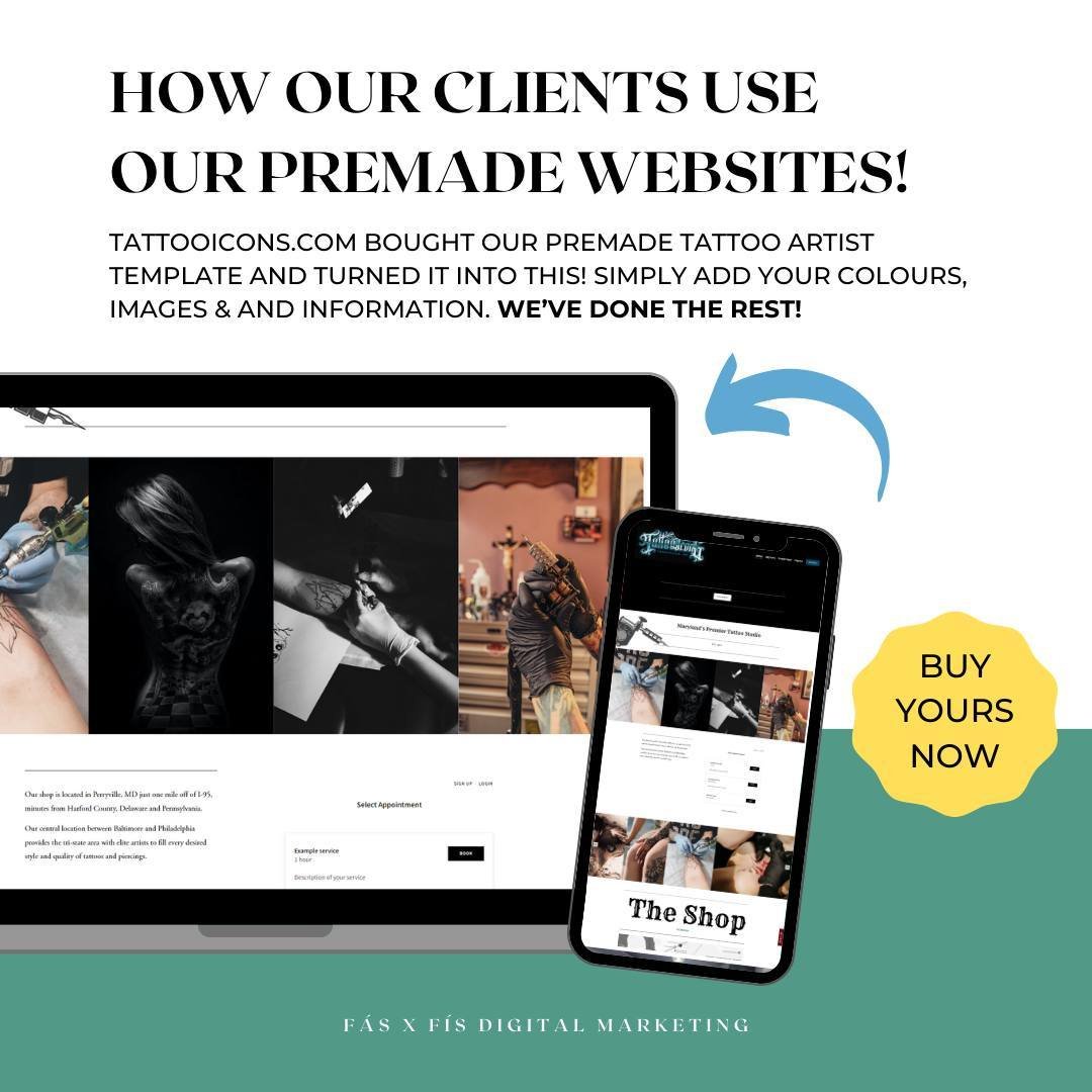 How one of our premade website templates is being used! ⁠
⁠
Tattooicons.com purchased our premade Tattoo website, added all of their images and information, and just like that they were ready to launch their new website! ⁠
⁠
Browse our templates on o
