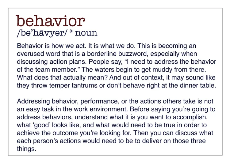 Leadership Word of the Week: Behavior — Effective Retail Leader