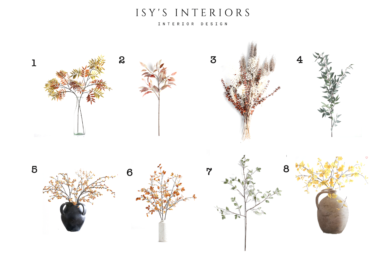 faux fall stems to use in interior design